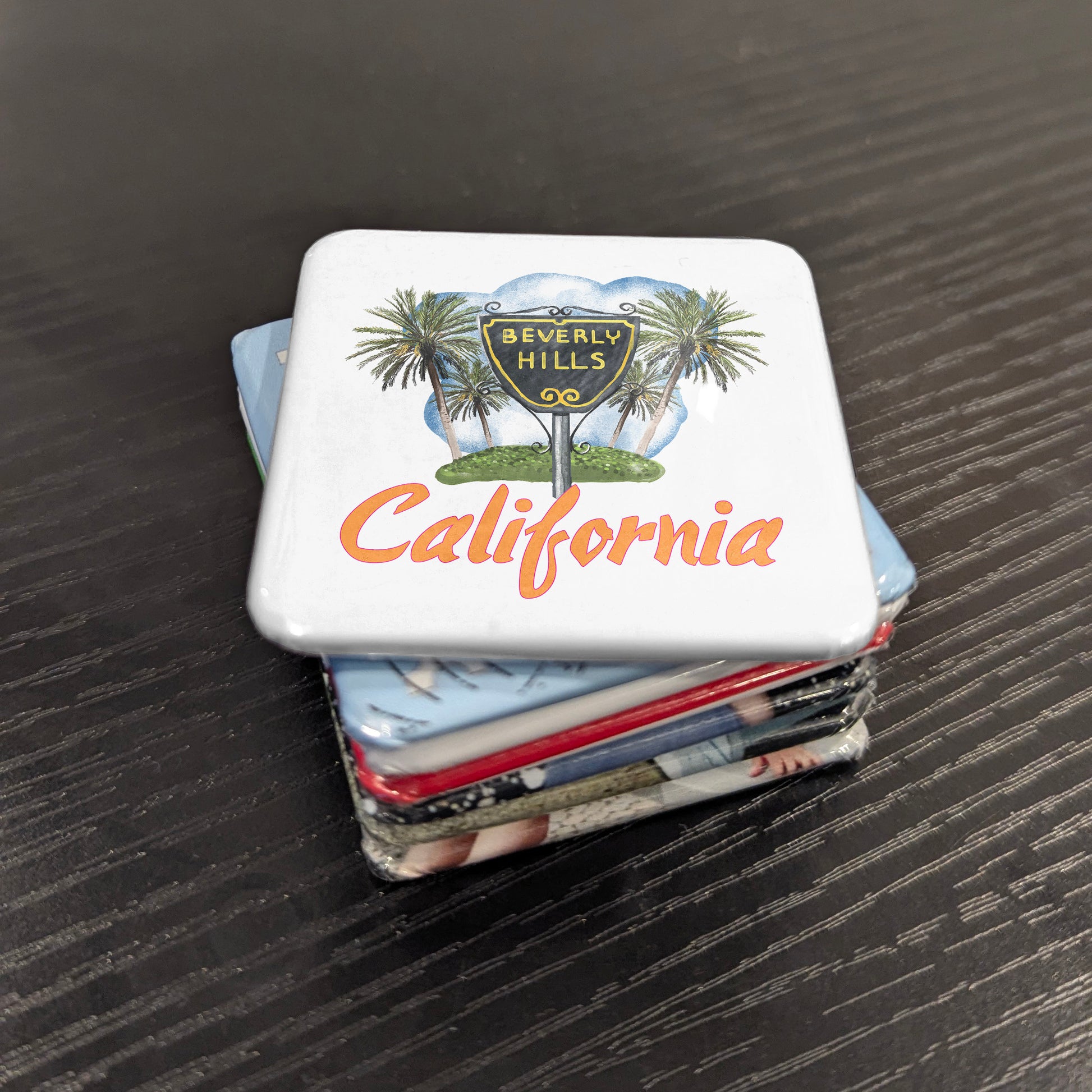 Beverly Hills California Magnet | Iconic Sign & Palm Trees | 2×2 | Made in Canada - PhiloPerse