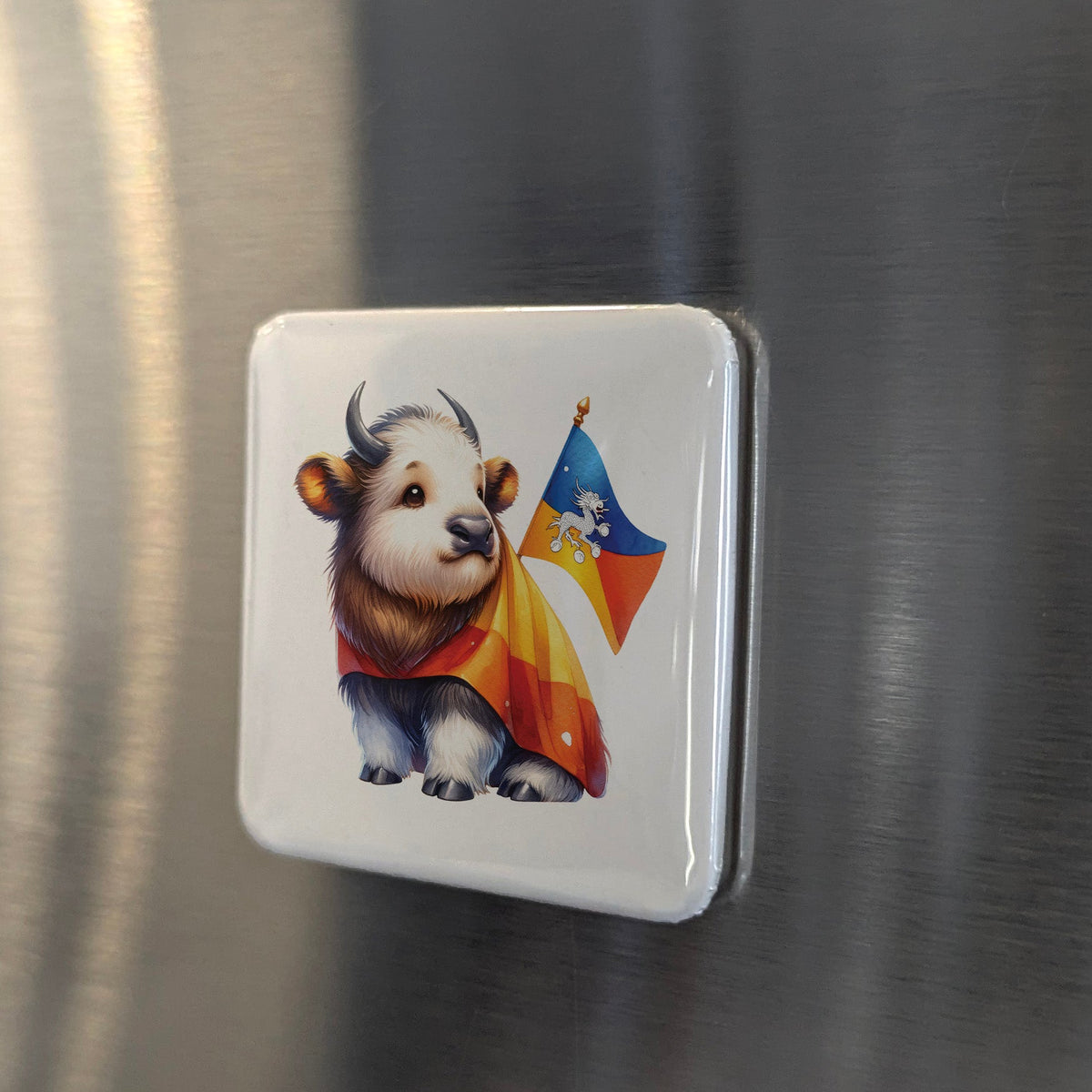 Bhutan Asia Magnet | Yak of the Land of the Thunder Dragon | 2x2 | Made in Canada