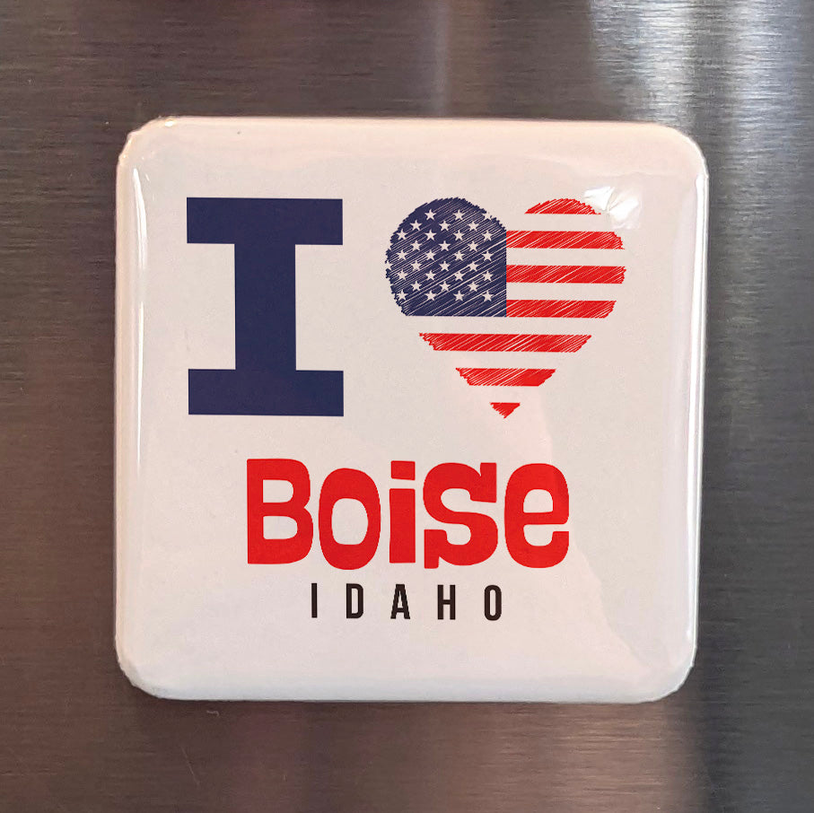 Boise Idaho Magnet | Iconic Sign & Palm Trees | 2×2 | Made in Canada - PhiloPerse