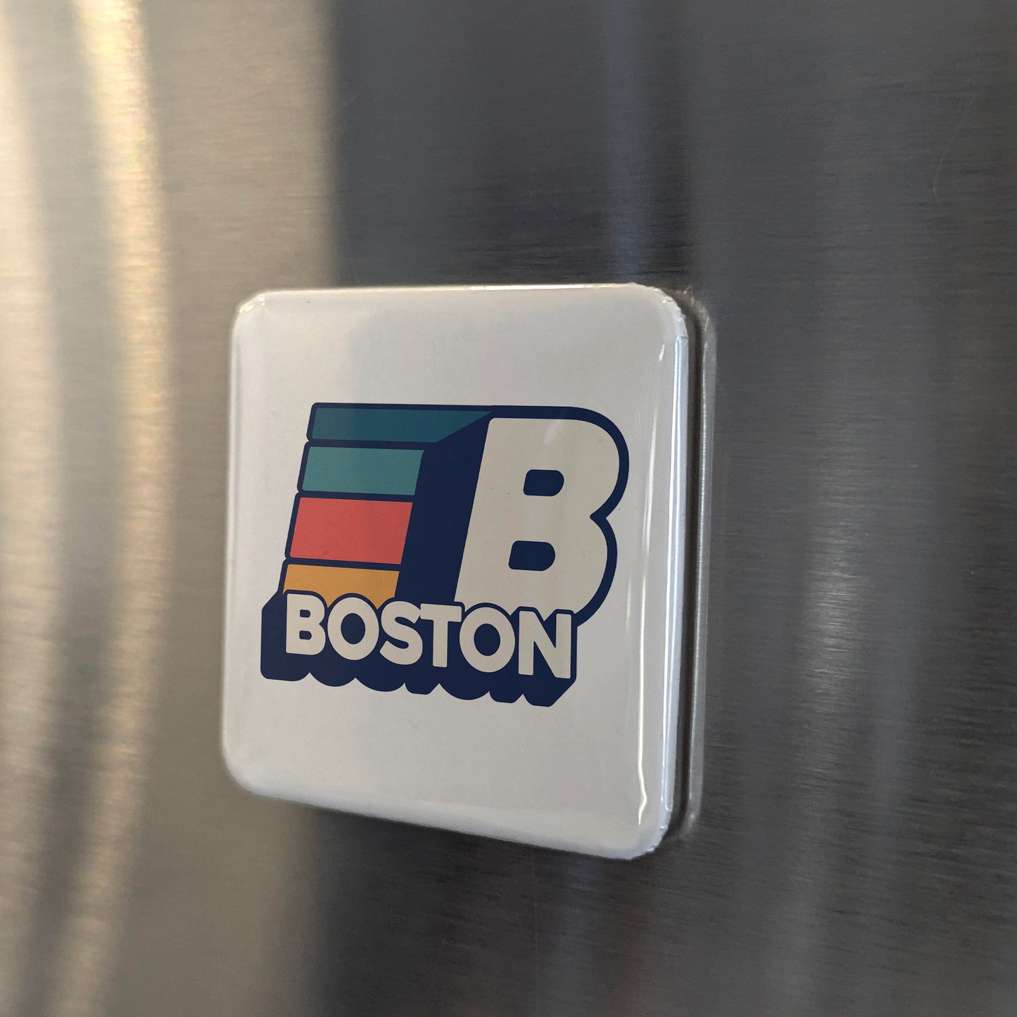 Boston Massachusetts Magnet | Retro B Logo | 2×2 | Made in Canada - PhiloPerse