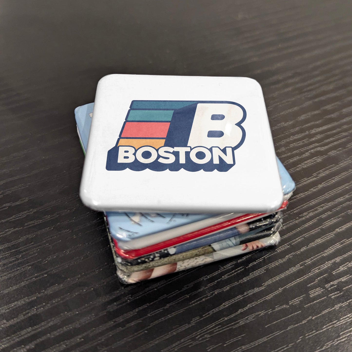 Boston Massachusetts Magnet | Retro B Logo | 2×2 | Made in Canada - PhiloPerse