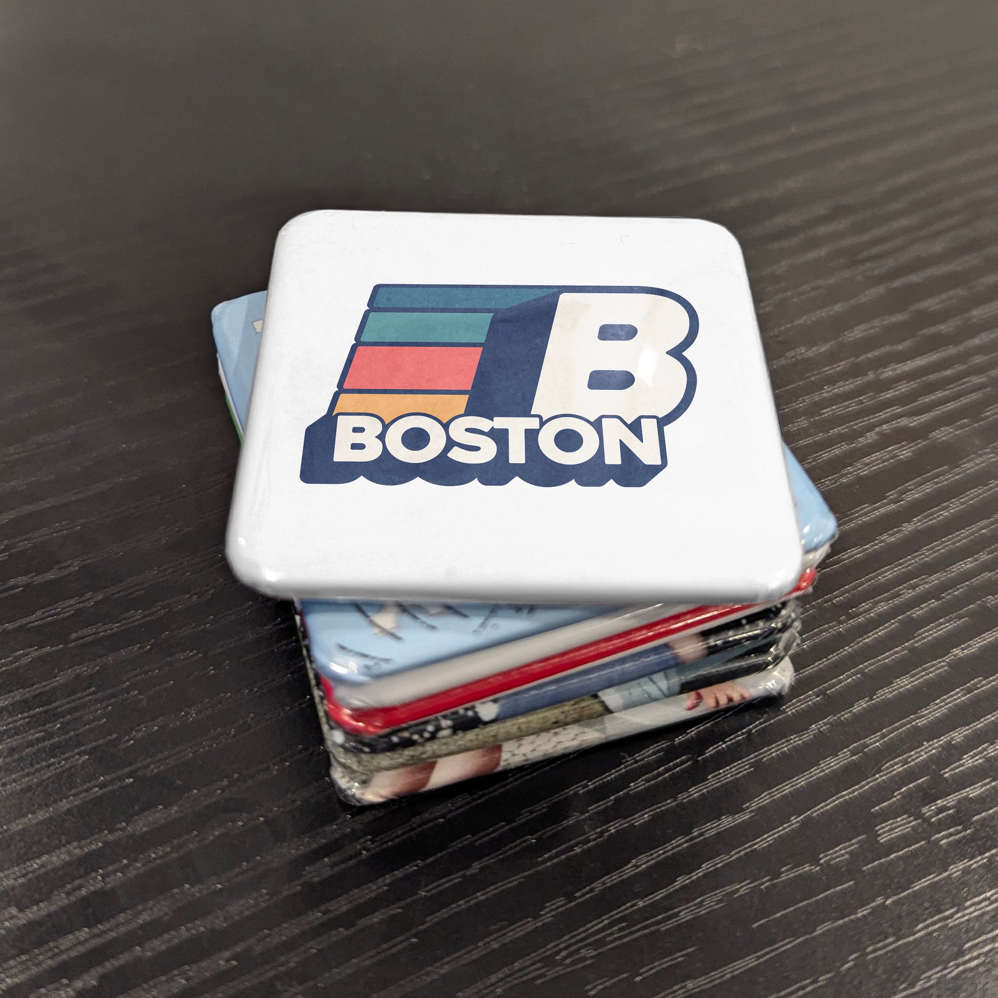 Boston Massachusetts Magnet | Retro B Logo | 2×2 | Made in Canada - PhiloPerse