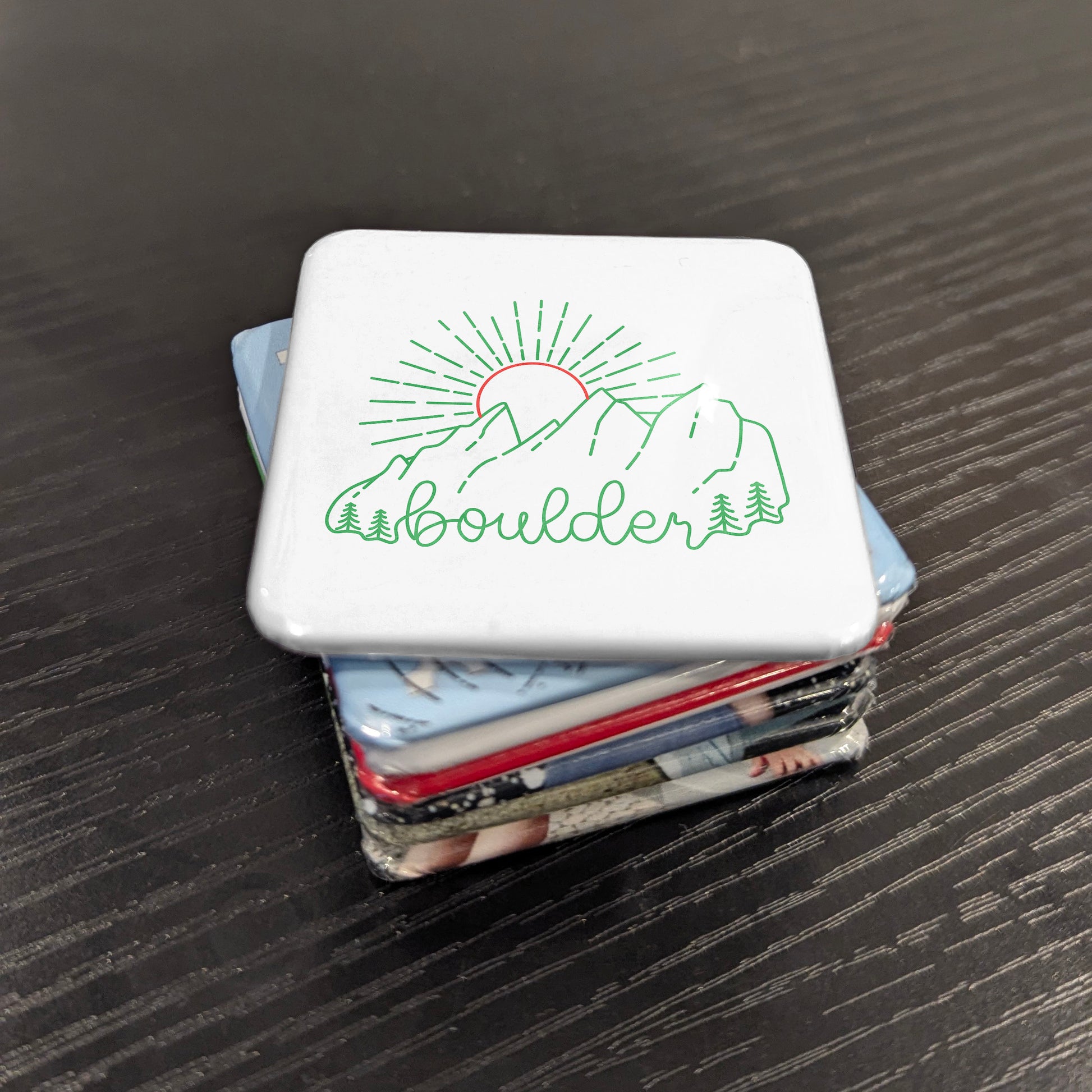 Boulder Colorado Magnet | Mountain Sunrise | 2×2 | Made in Canada - PhiloPerse