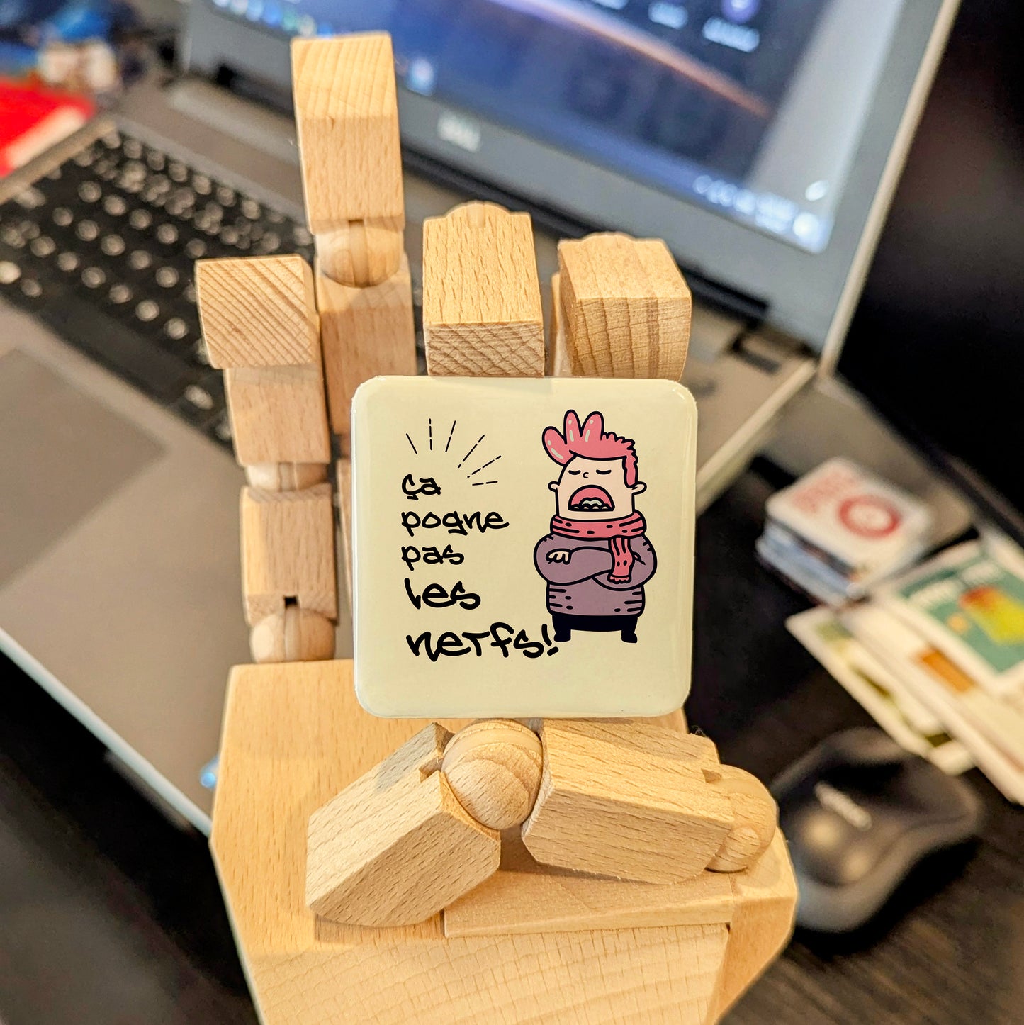 Ça pogne pas les nerfs Fridge Magnet - PhiloPerse