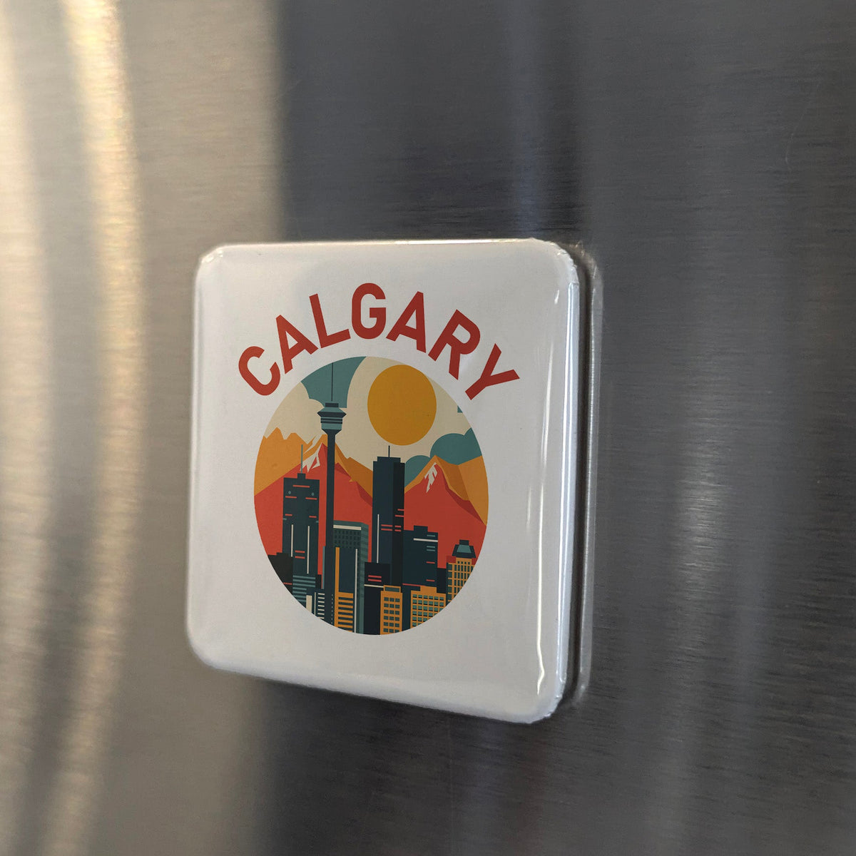 Calgary Alberta Magnet | Prairie Skyline | 2x2 | Made in Canada - PhiloPerse