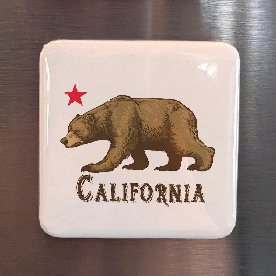 California Magnet | Republic Bear & Star | 2×2 | Made in Canada - PhiloPerse