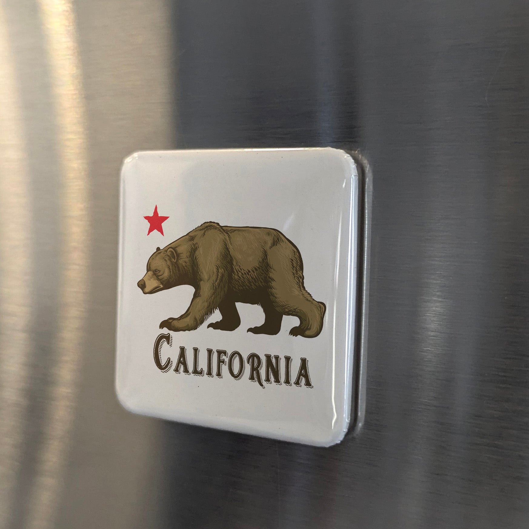 California Magnet | Republic Bear & Star | 2×2 | Made in Canada - PhiloPerse