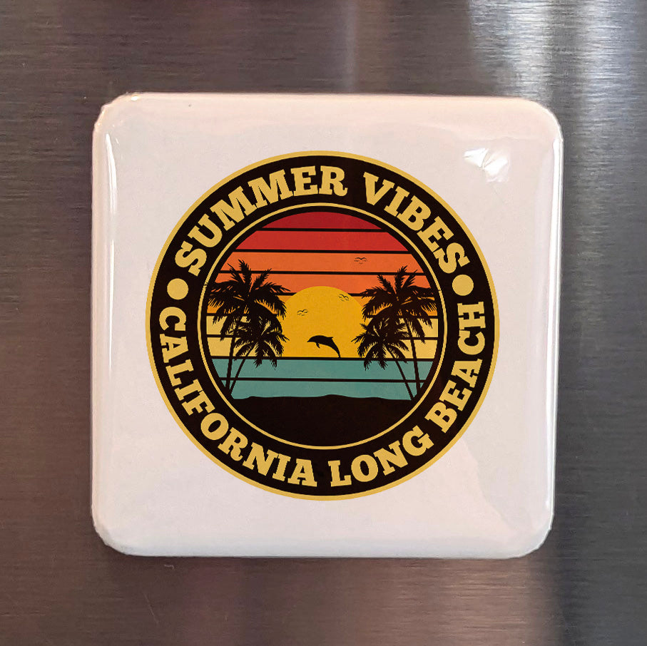 Long Beach California Magnet | Summer Vibes | 2×2 | Made in Canada - PhiloPerse