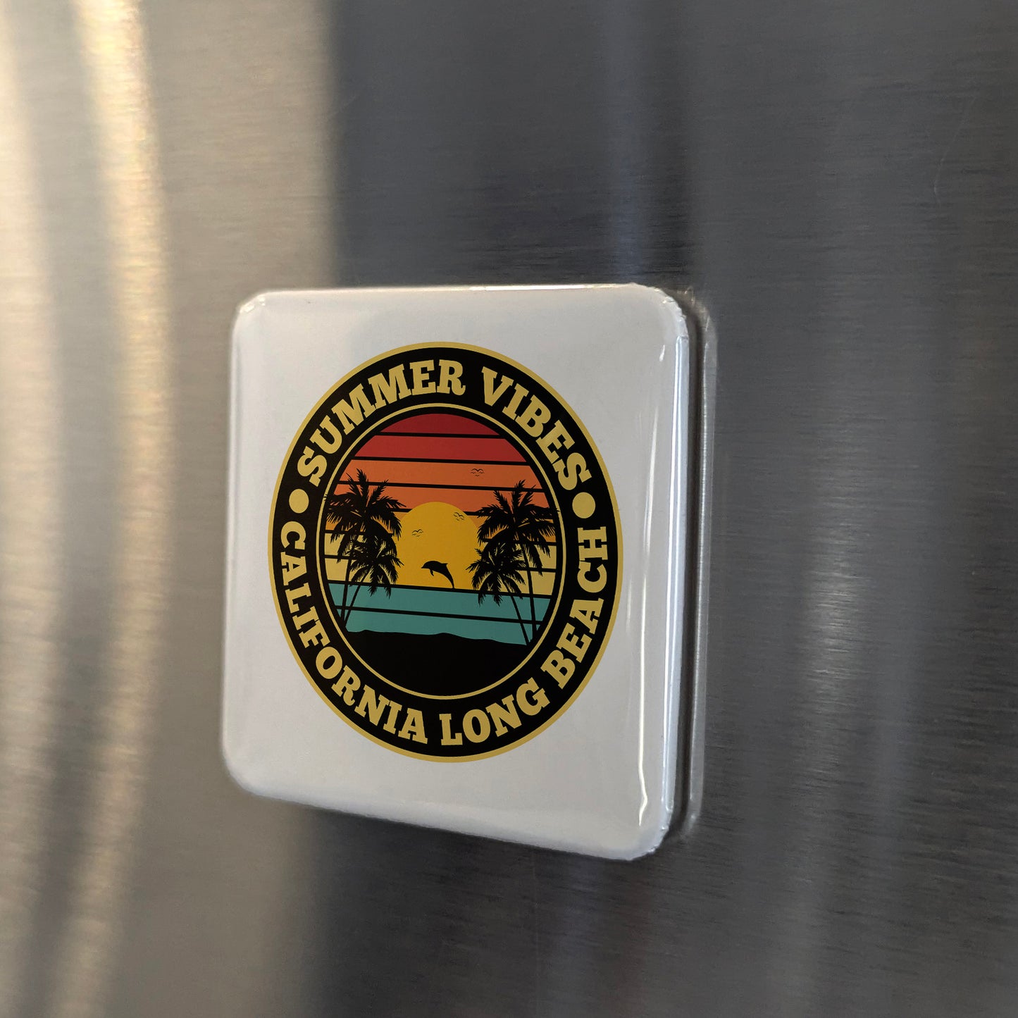 Long Beach California Magnet | Summer Vibes | 2×2 | Made in Canada - PhiloPerse
