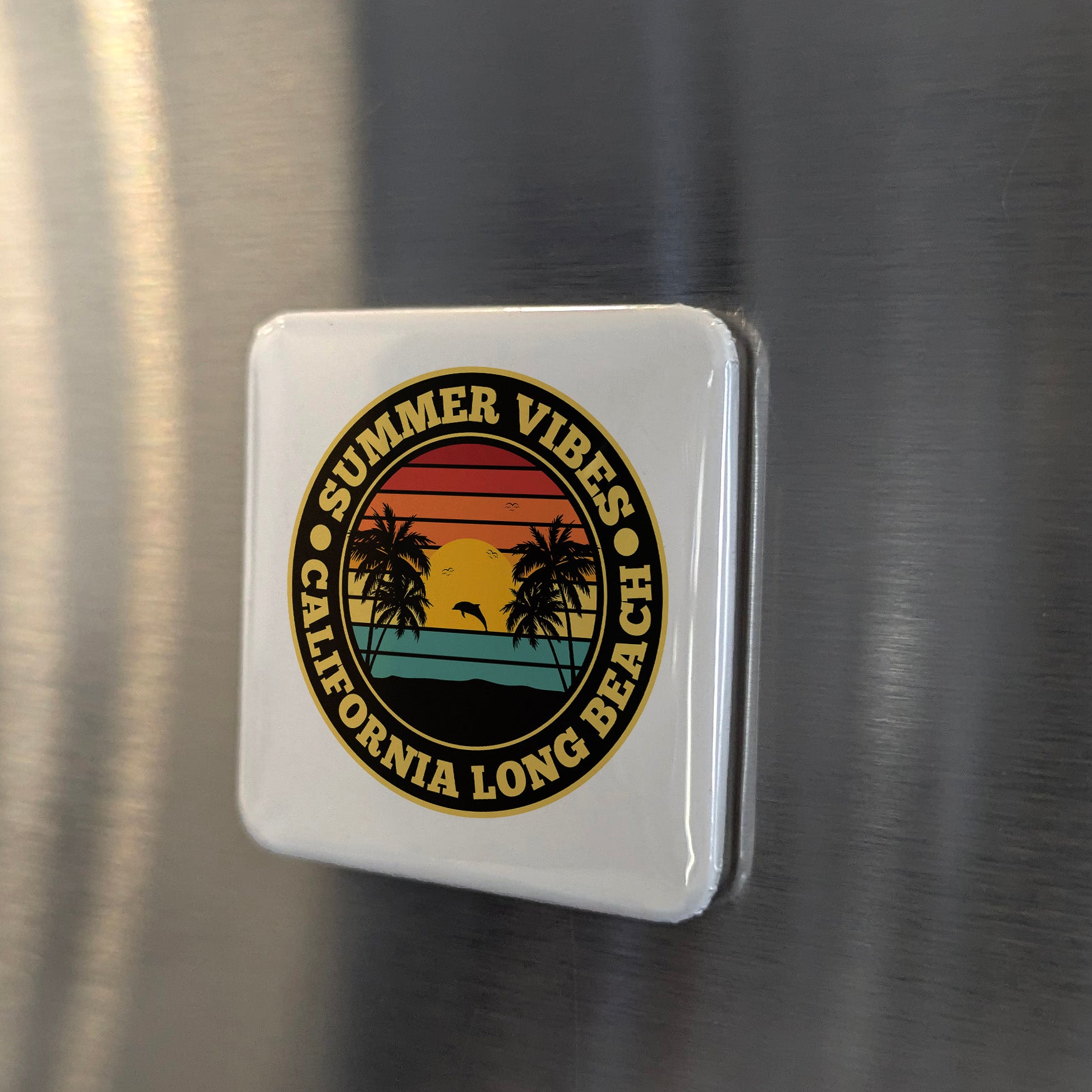 Long Beach California Magnet | Summer Vibes | 2×2 | Made in Canada - PhiloPerse