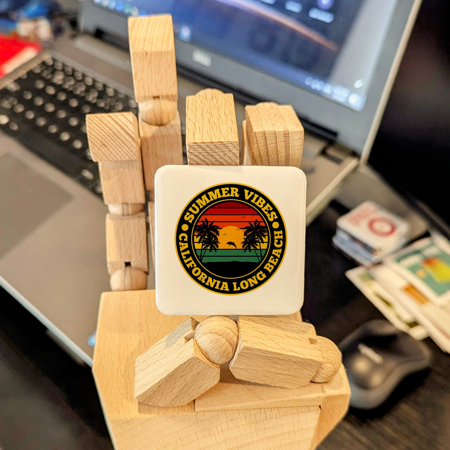 Long Beach California Magnet | Summer Vibes | 2×2 | Made in Canada - PhiloPerse