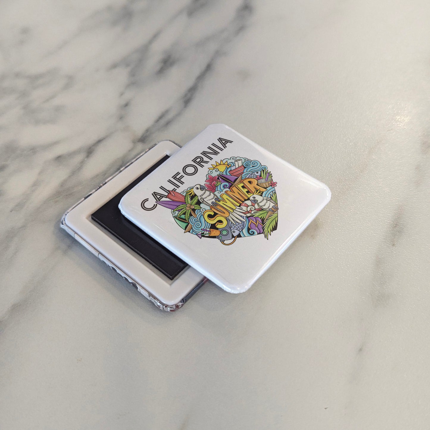 California Magnet | California Summer Heart | 2×2 | Made in Canada - PhiloPerse
