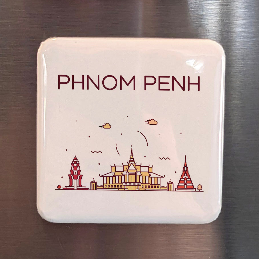 Phnom Penh Cambodia Asia Magnet | Pearl of the Mekong | 2x2 | Made in Canada