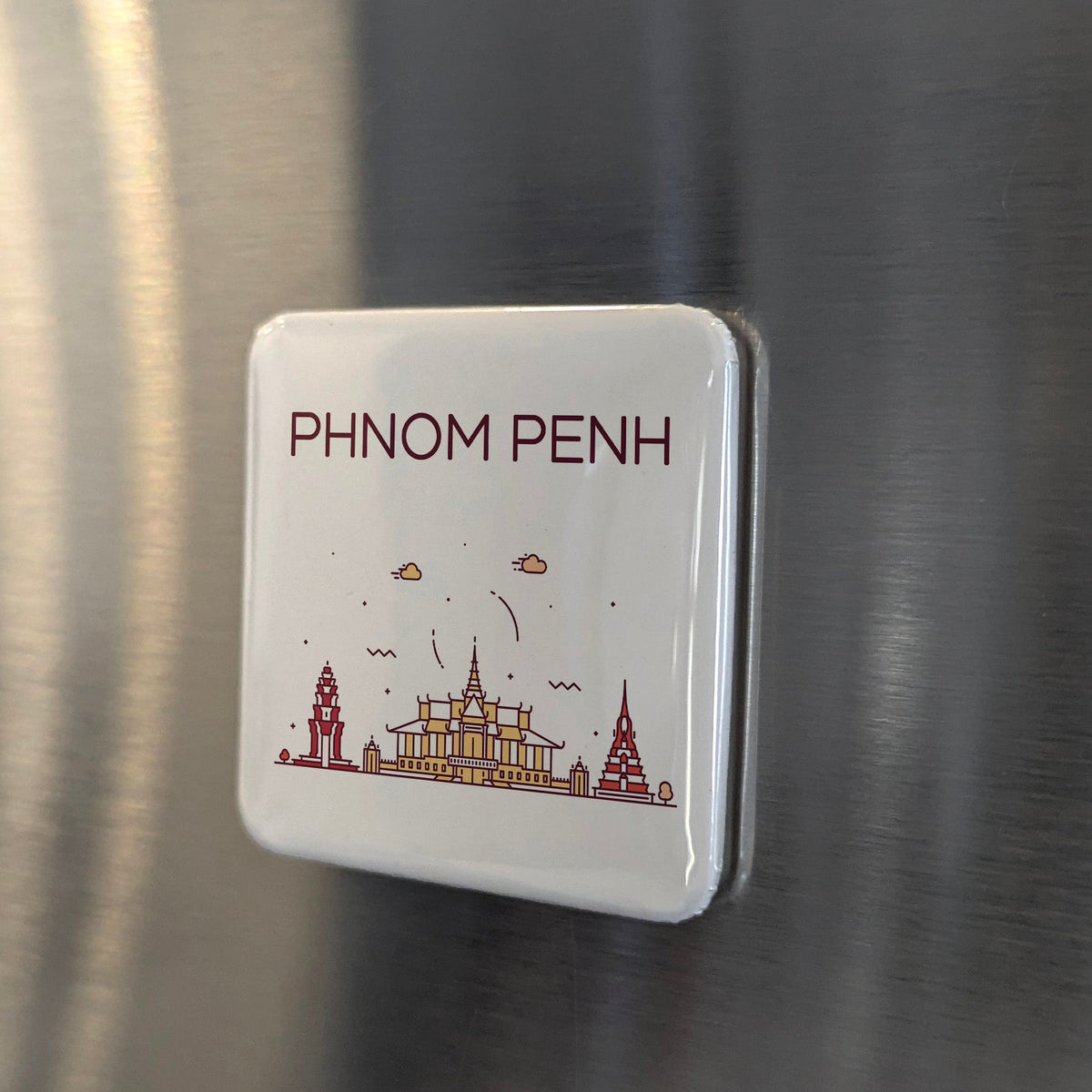 Phnom Penh Cambodia Asia Magnet | Pearl of the Mekong | 2x2 | Made in Canada