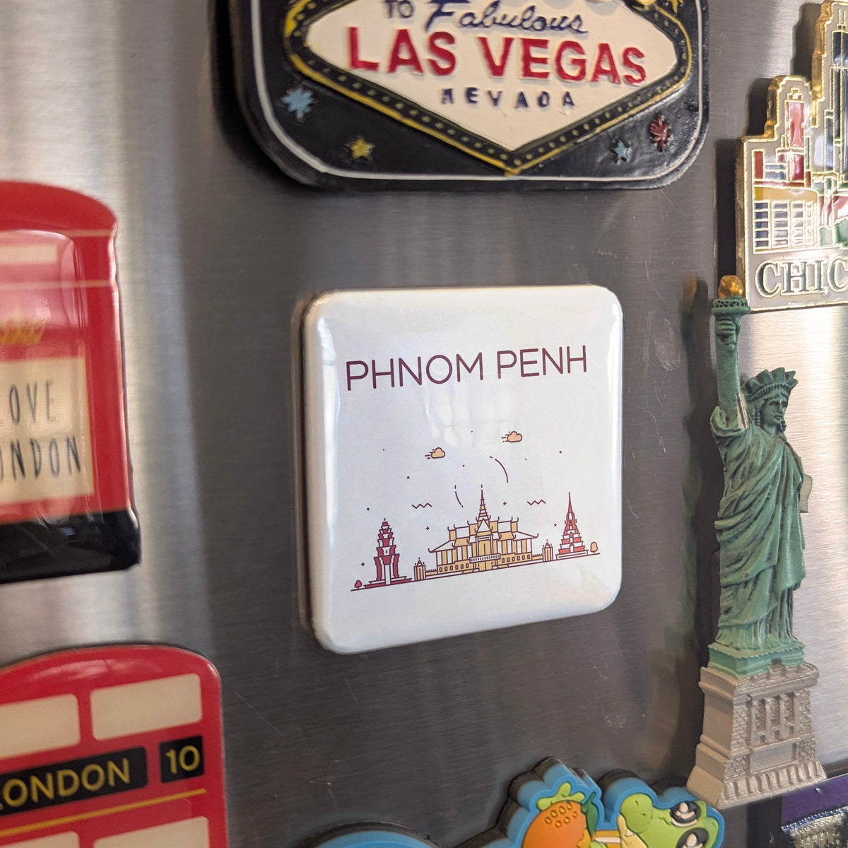 Phnom Penh Cambodia Asia Magnet | Pearl of the Mekong | 2x2 | Made in Canada