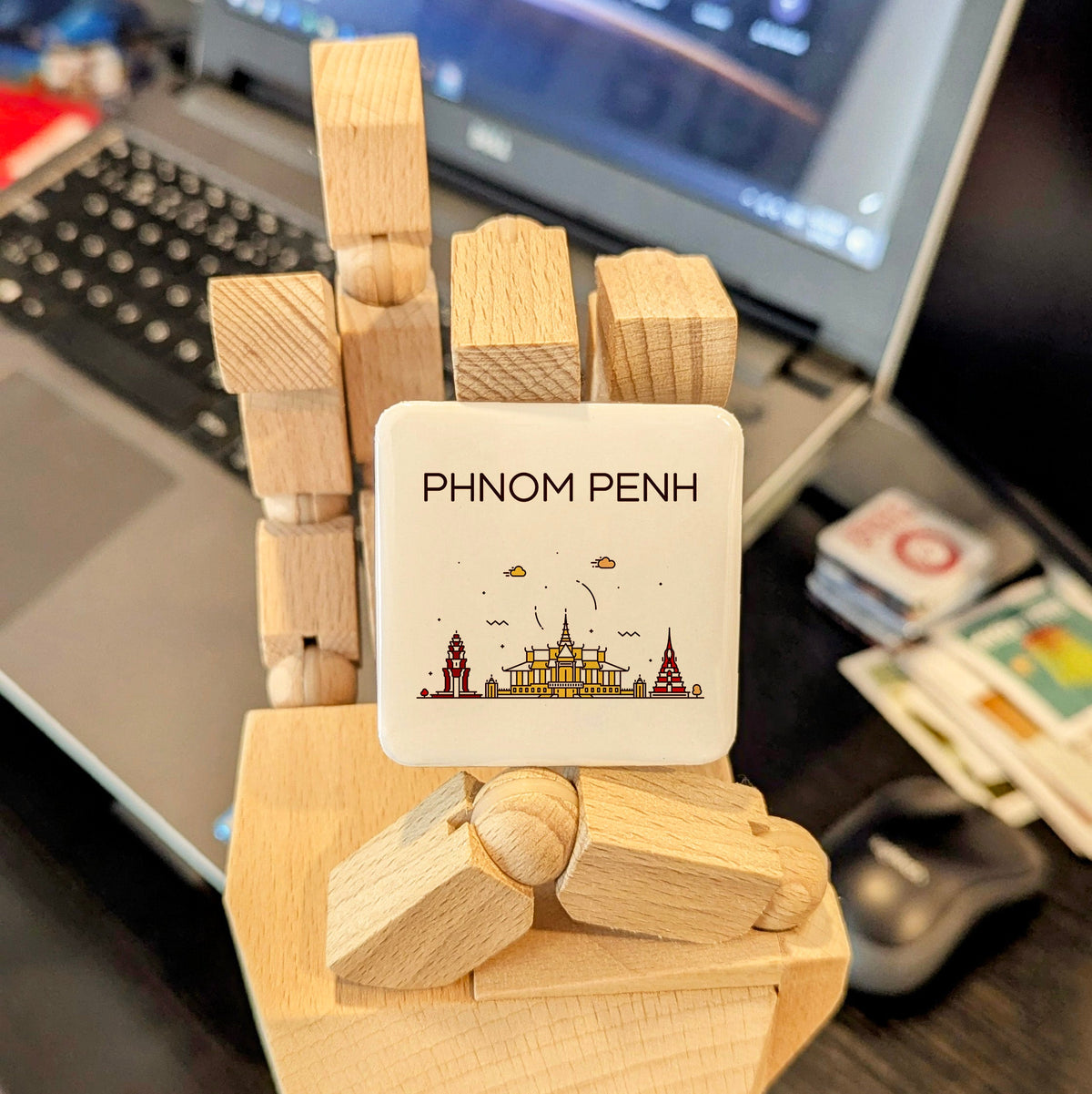 Phnom Penh Cambodia Asia Magnet | Pearl of the Mekong | 2x2 | Made in Canada
