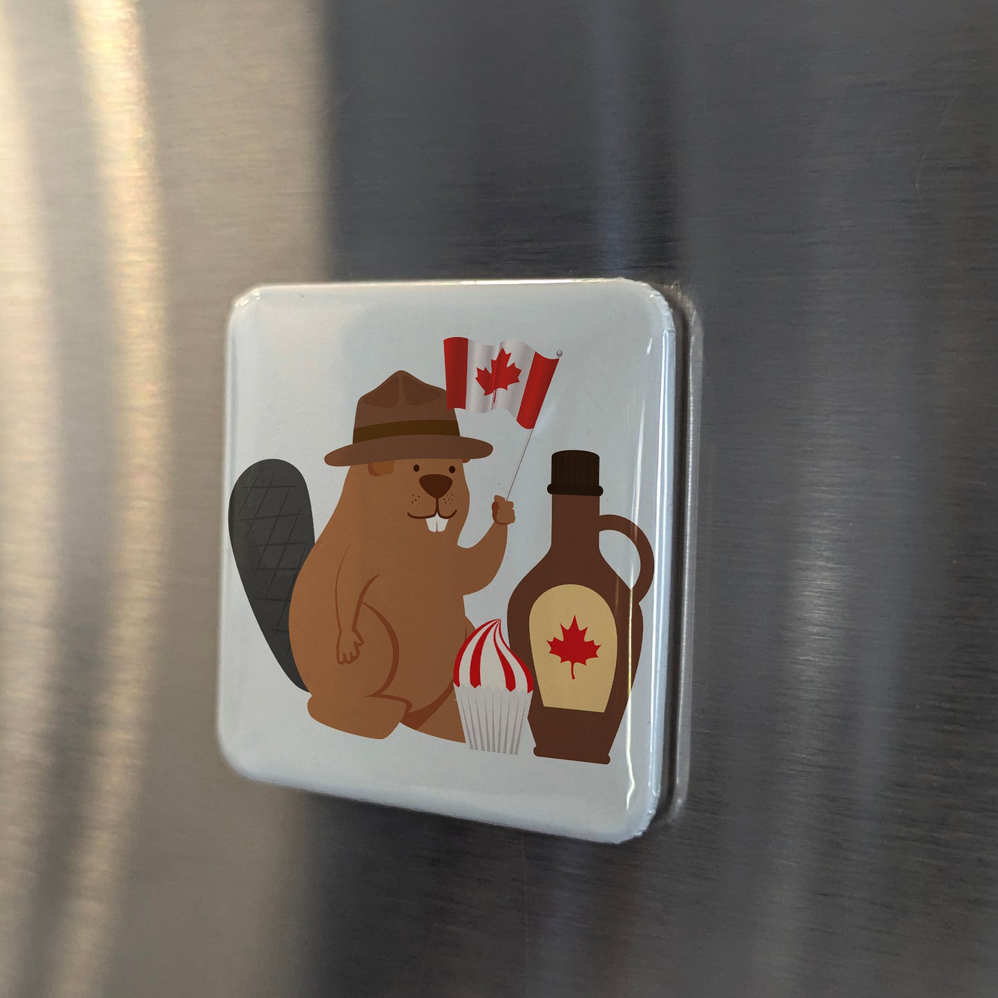Beaver with Maple Syrup Fridge Magnet - PhiloPerse
