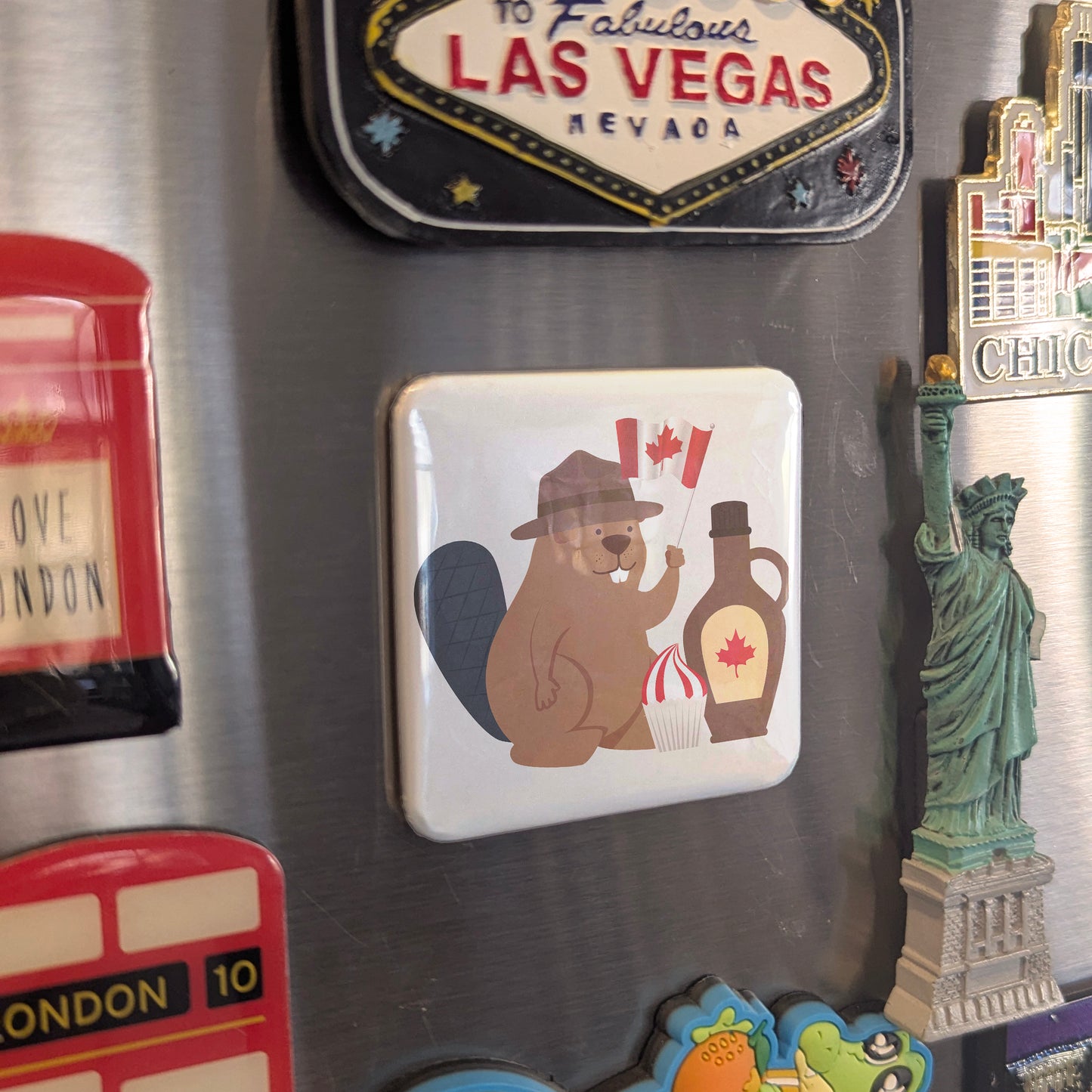 Beaver with Maple Syrup Fridge Magnet - PhiloPerse