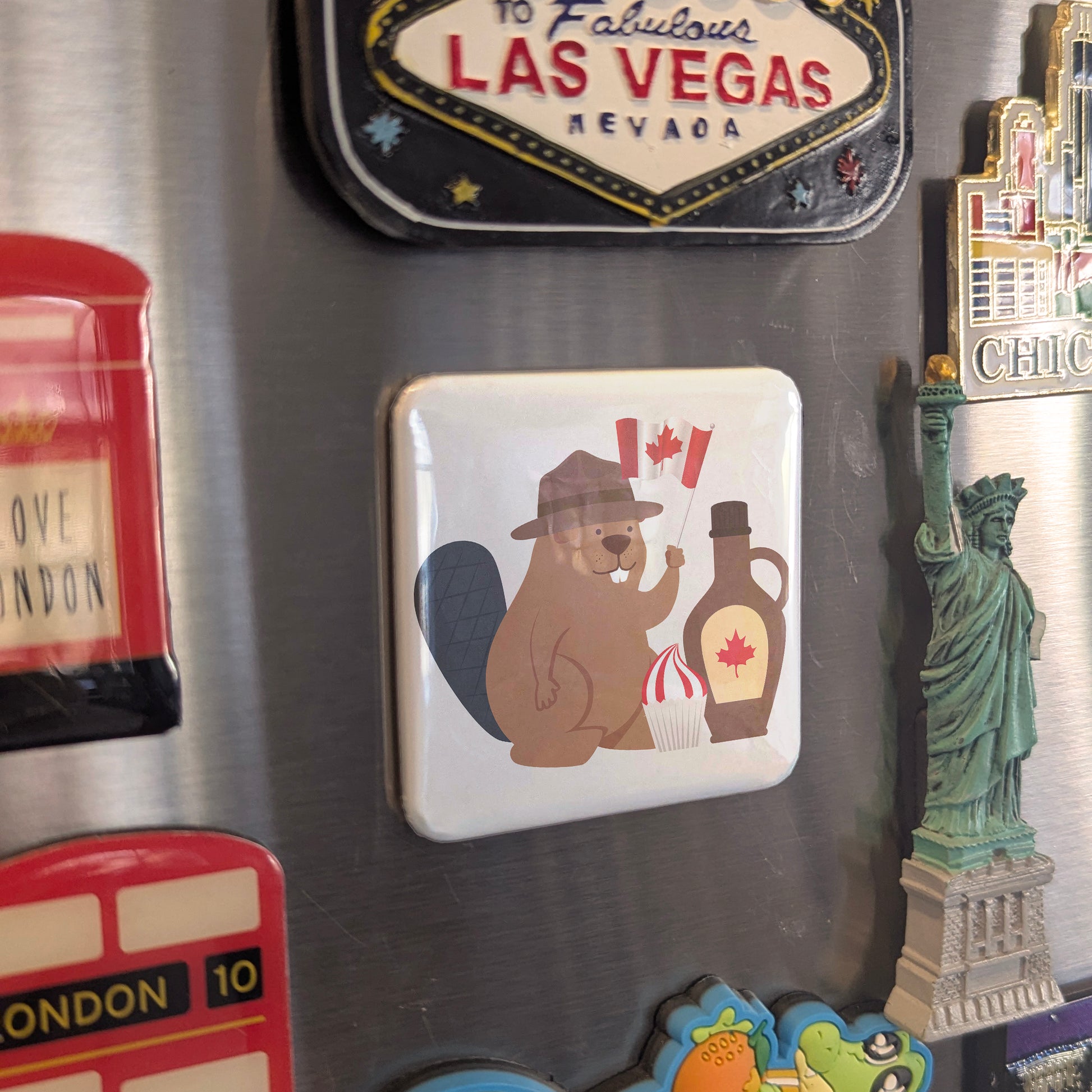 Beaver with Maple Syrup Fridge Magnet - PhiloPerse
