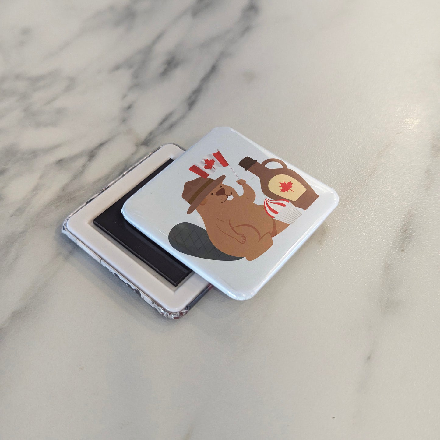 Beaver with Maple Syrup Fridge Magnet - PhiloPerse