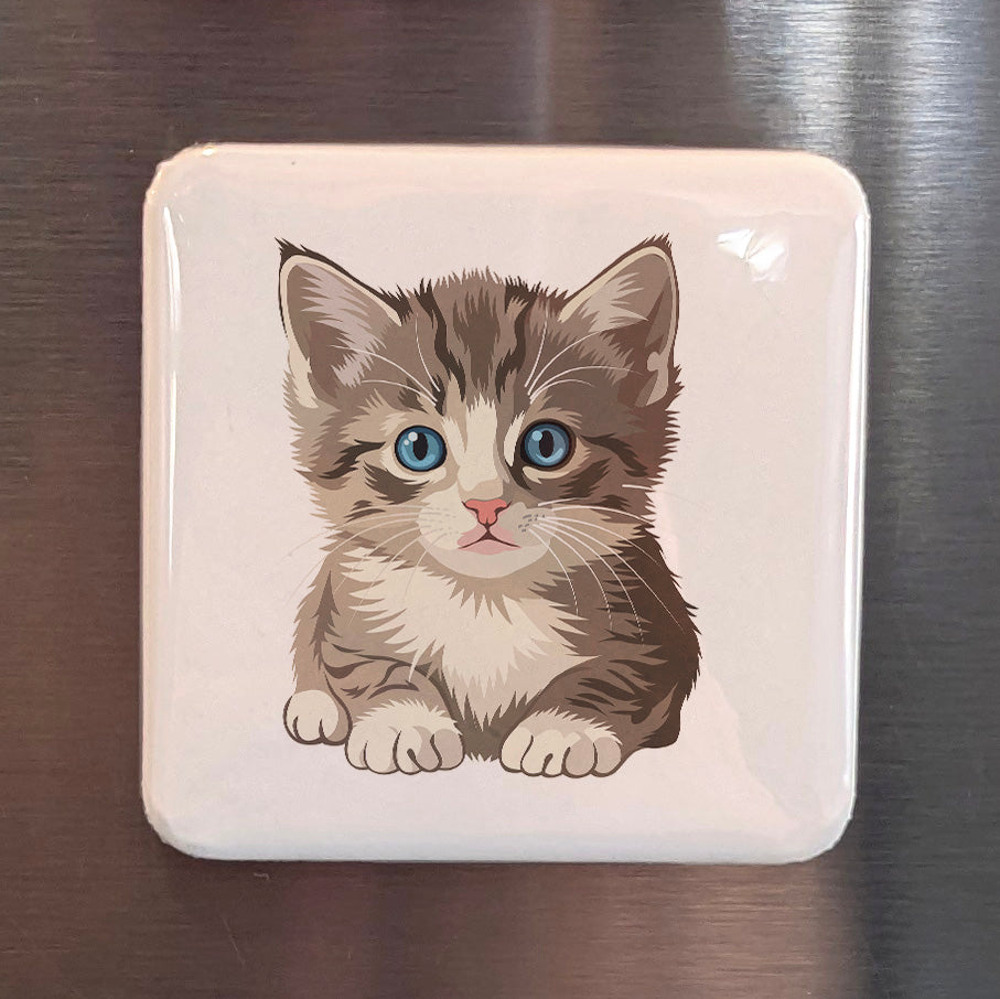 Blue-Eyed Kitten Magnet | Little Paws | 2×2 | Made in Canada - PhiloPerse