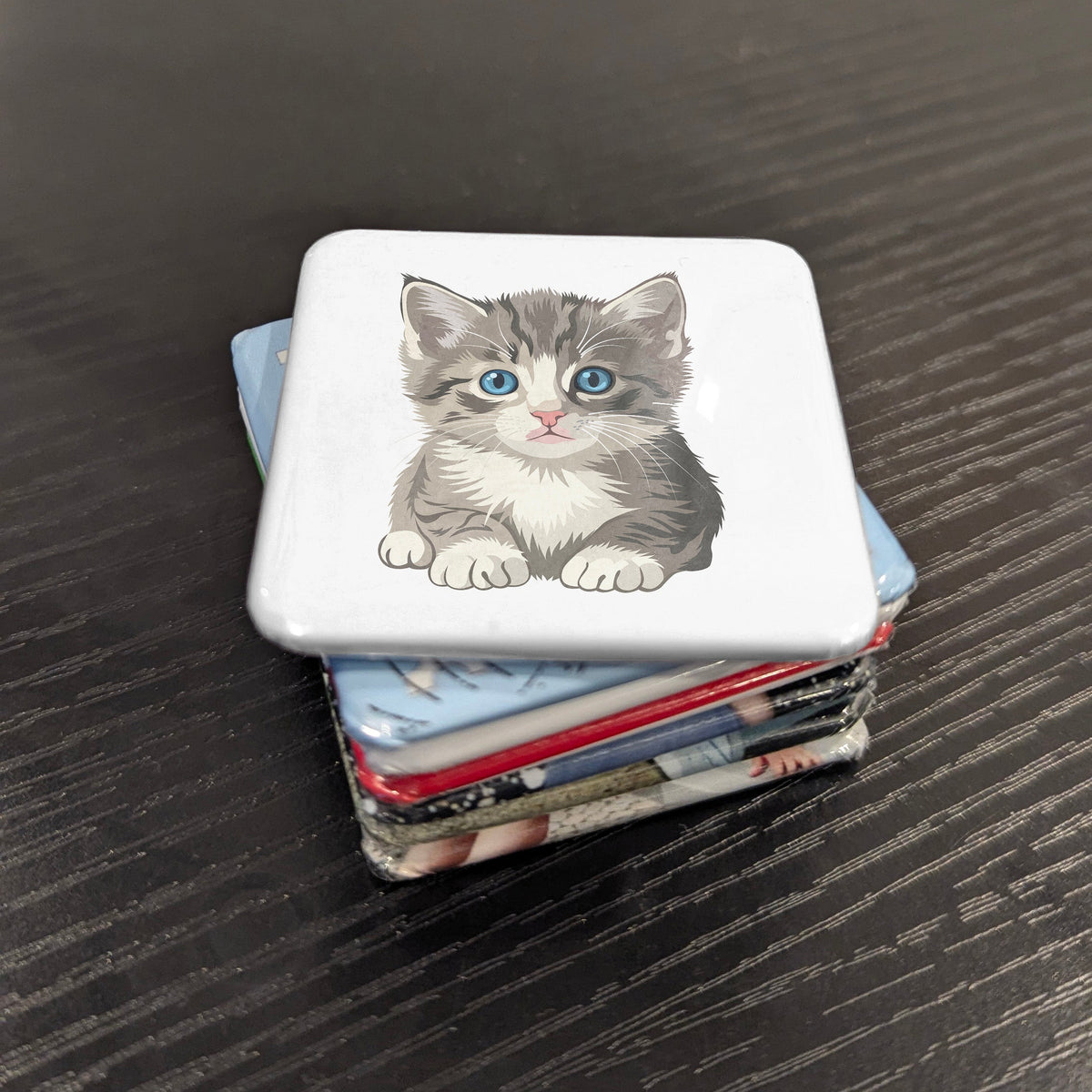 Blue-Eyed Kitten Magnet | Little Paws | 2×2 | Made in Canada - PhiloPerse