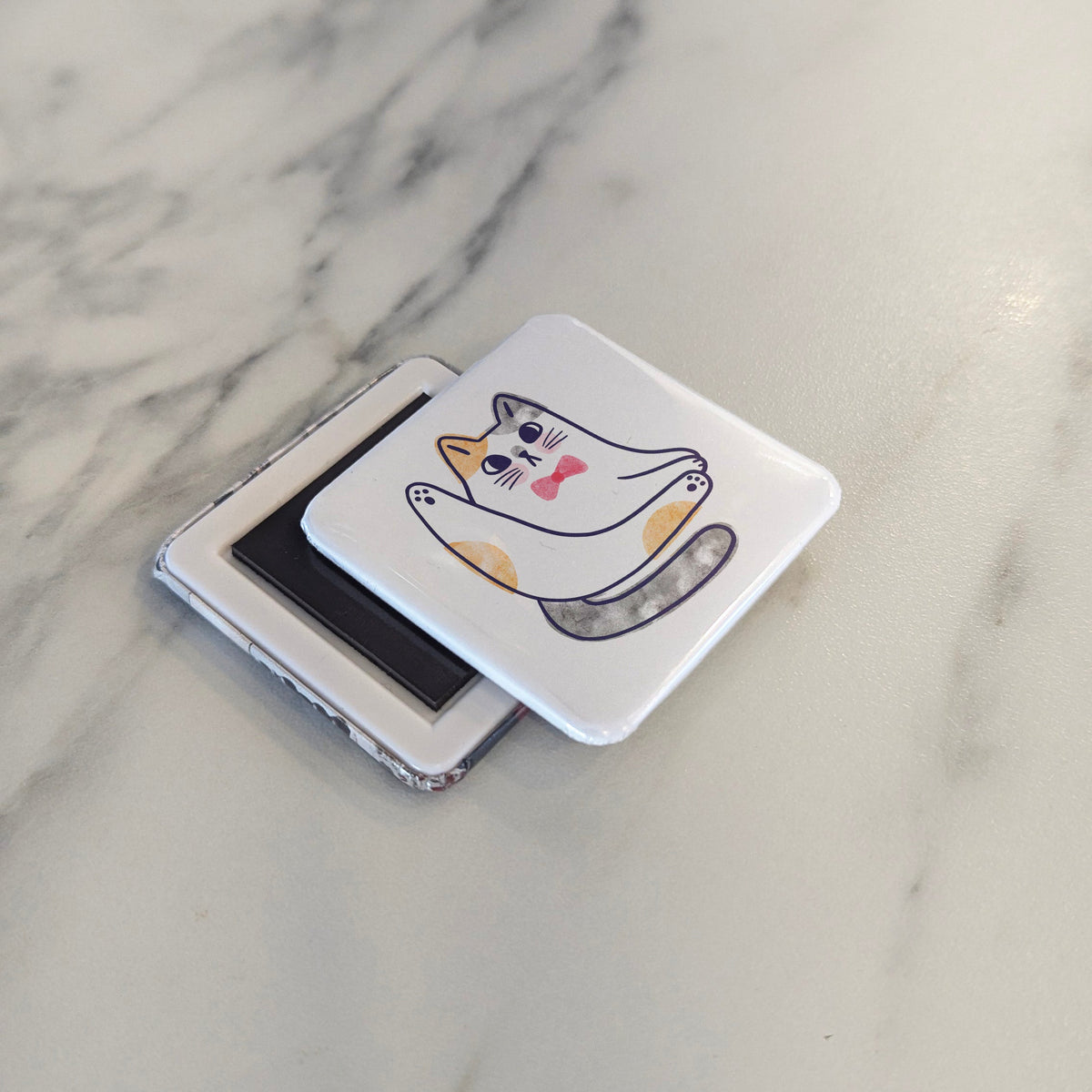 Cartoon Cat Magnet | Bow Tie & Whiskers | 2×2 | Made in Canada - PhiloPerse