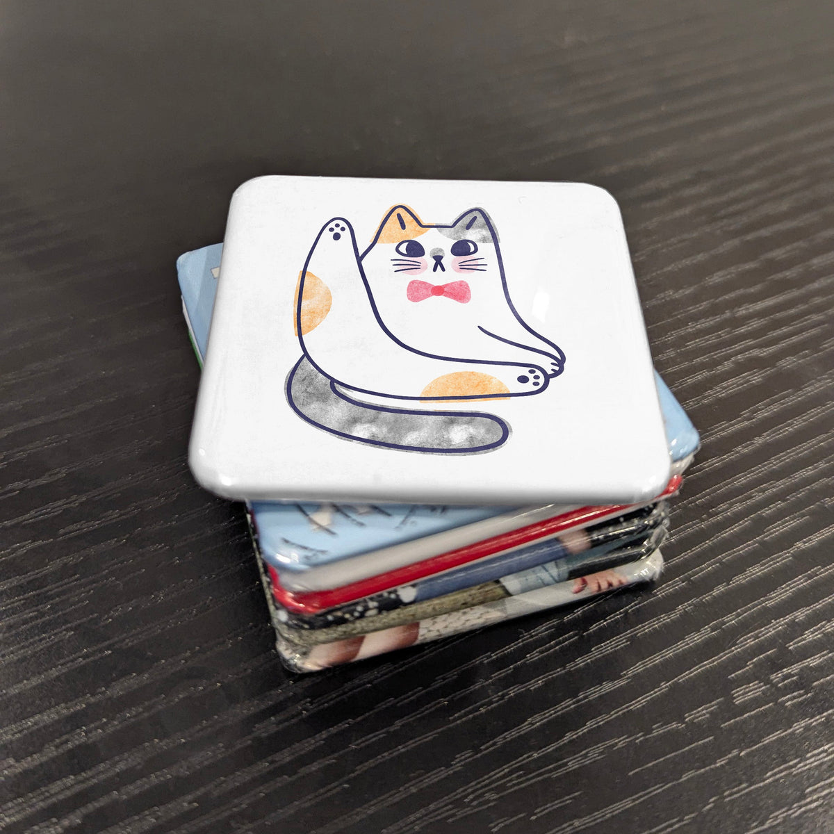 Cartoon Cat Magnet | Bow Tie & Whiskers | 2×2 | Made in Canada - PhiloPerse