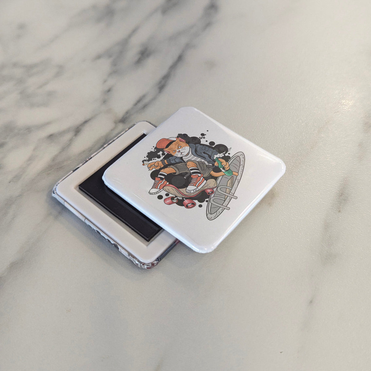 Skateboarding Cat Magnet | Paws on Wheels | 2×2 | Made in Canada - PhiloPerse