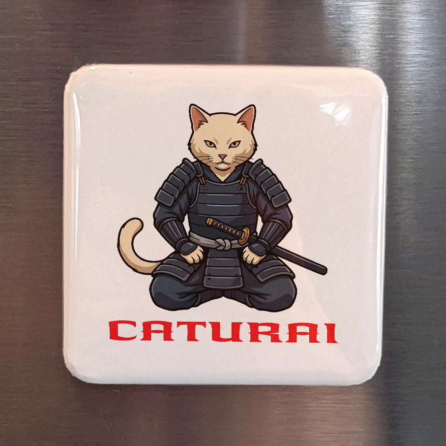 Caturai Samurai Cat Magnet | The Way of the Paw | 2×2 | Made in Canada - PhiloPerse