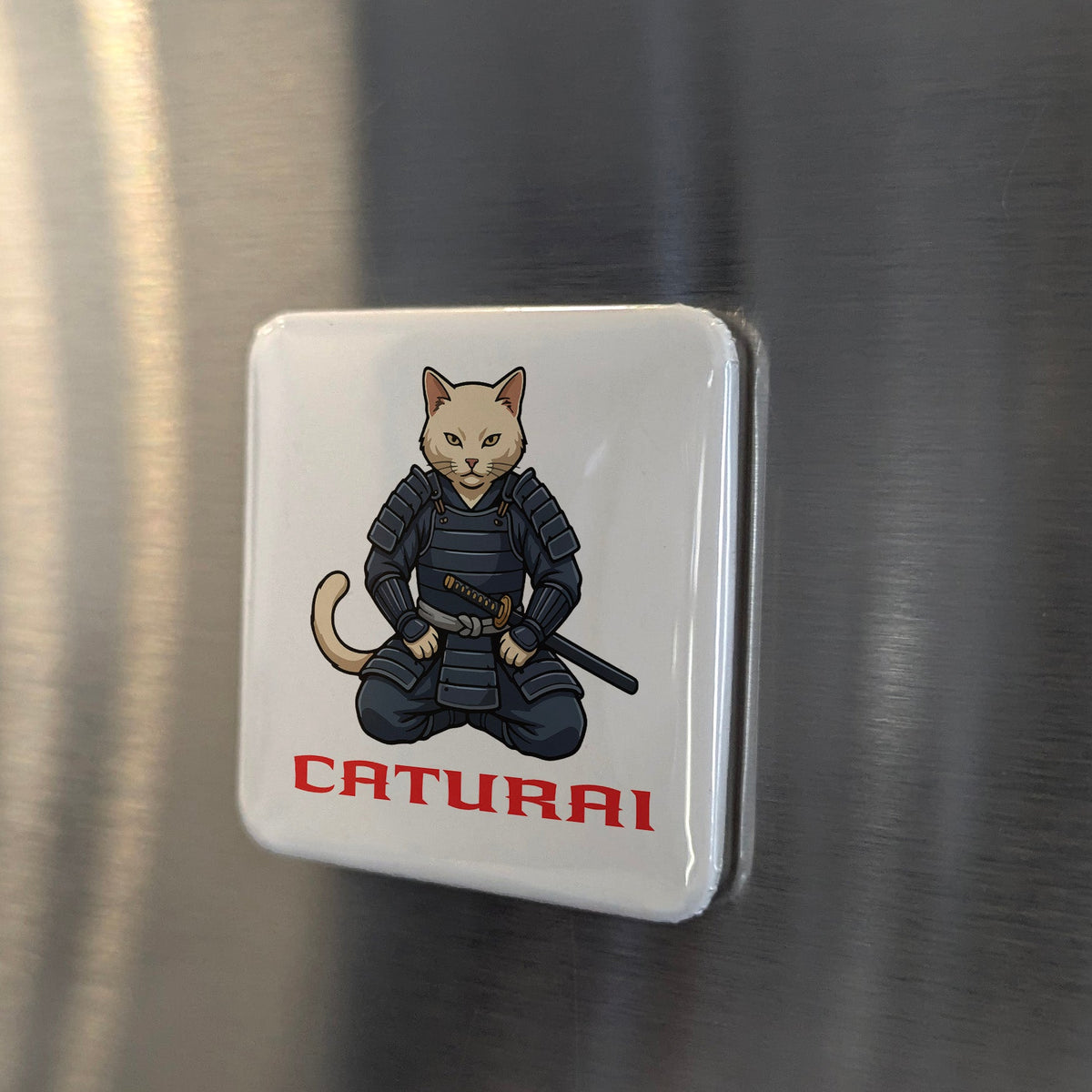 Caturai Samurai Cat Magnet | The Way of the Paw | 2×2 | Made in Canada - PhiloPerse