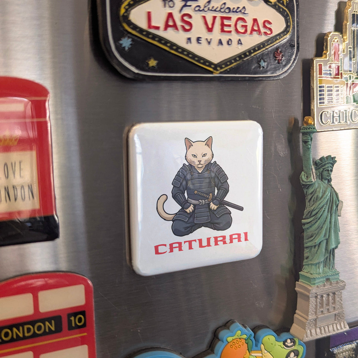 Caturai Samurai Cat Magnet | The Way of the Paw | 2×2 | Made in Canada - PhiloPerse