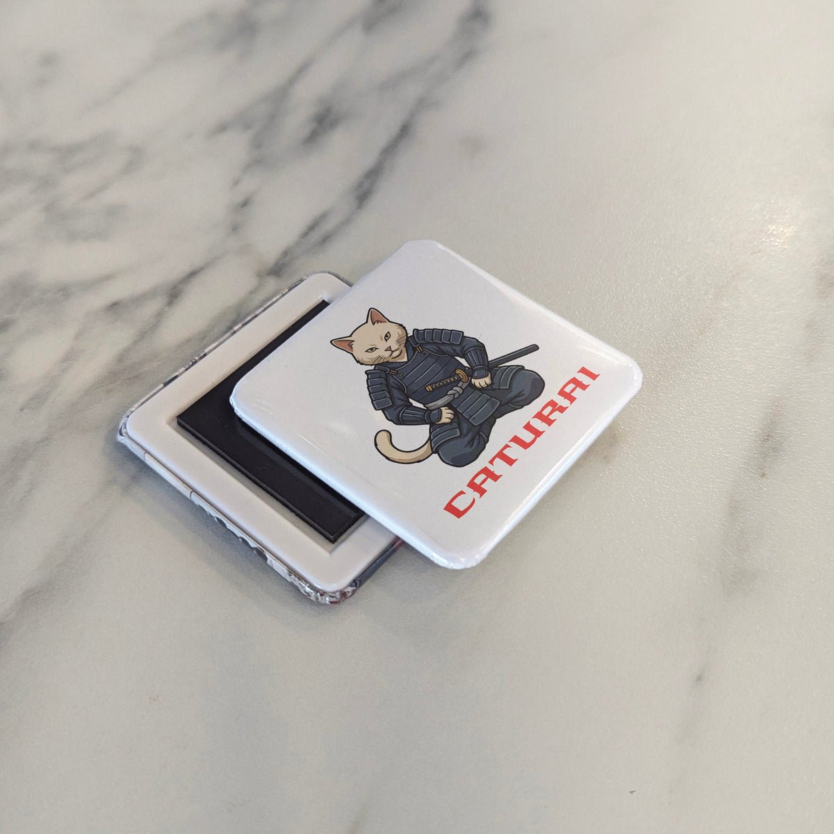 Caturai Samurai Cat Magnet | The Way of the Paw | 2×2 | Made in Canada - PhiloPerse