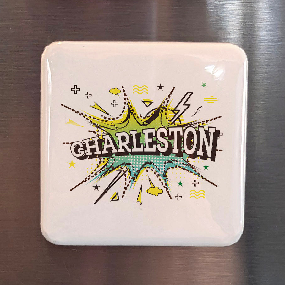 Charleston West Virginia Magnet | Pop Art Explosion | 2×2 | Made in Canada - PhiloPerse