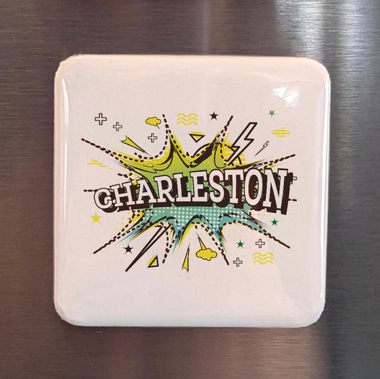 Charleston West Virginia Magnet | Pop Art Explosion | 2×2 | Made in Canada - PhiloPerse