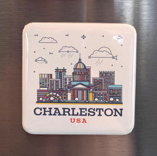 Charleston West Virginia Magnet | City Skyline | 2×2 | Made in Canada - PhiloPerse