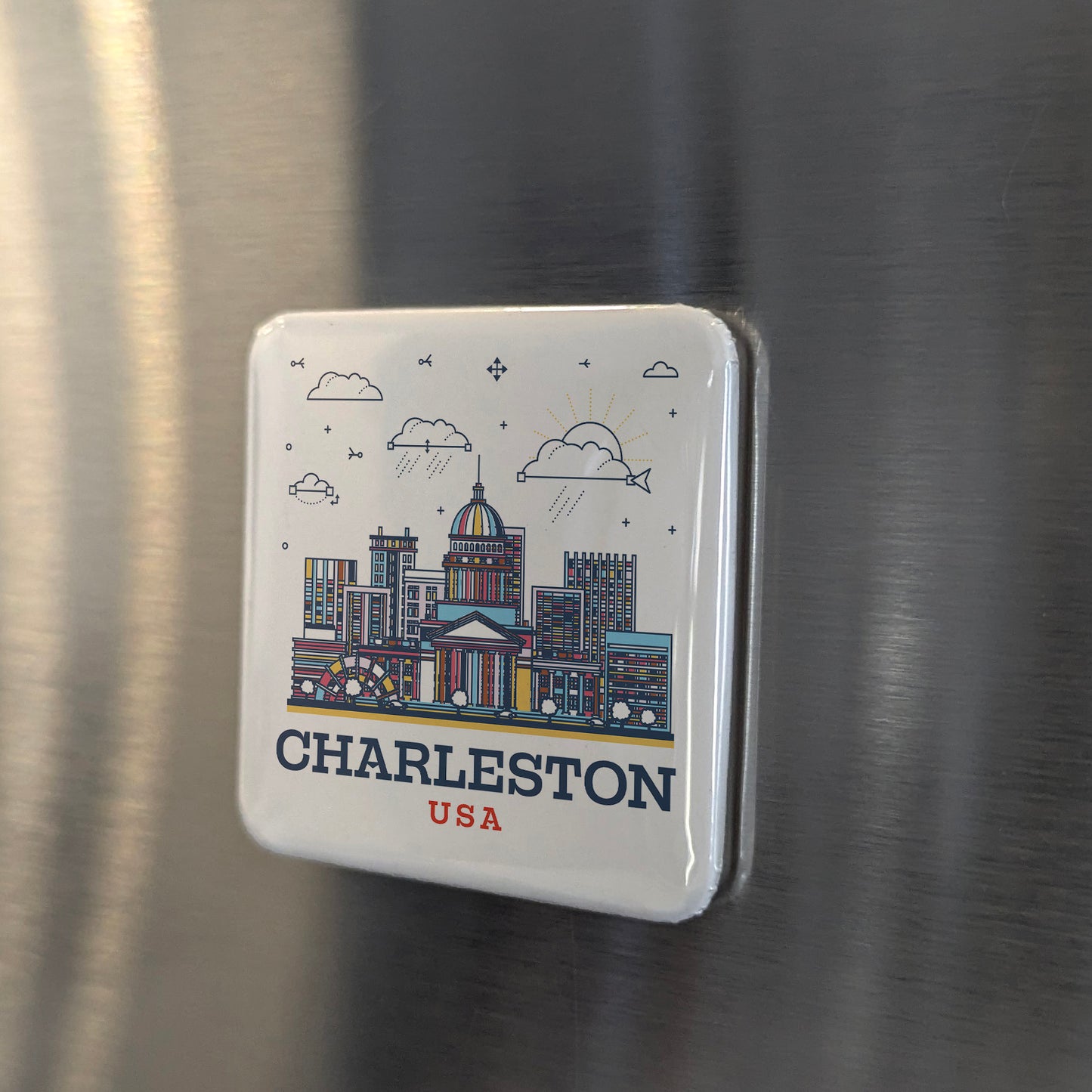 Charleston West Virginia Magnet | City Skyline | 2×2 | Made in Canada - PhiloPerse