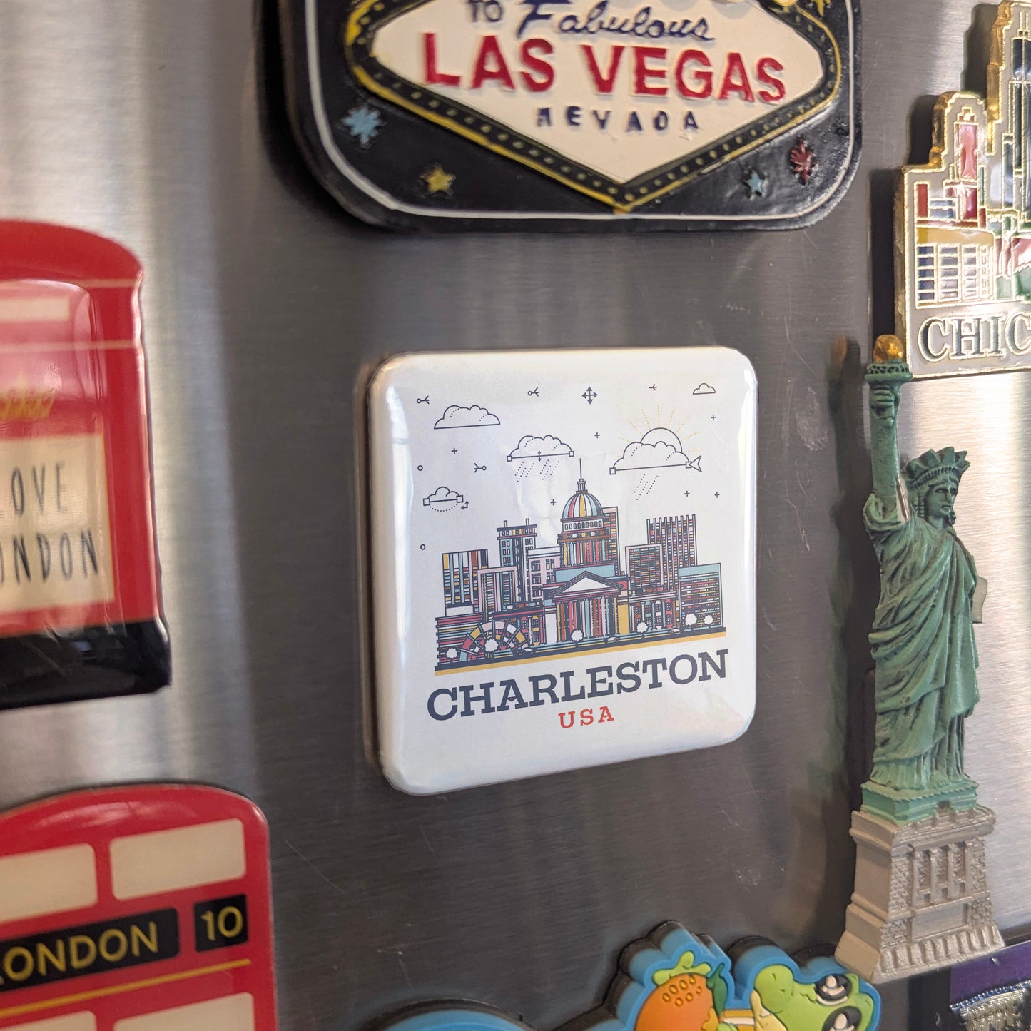 Charleston West Virginia Magnet | City Skyline | 2×2 | Made in Canada - PhiloPerse