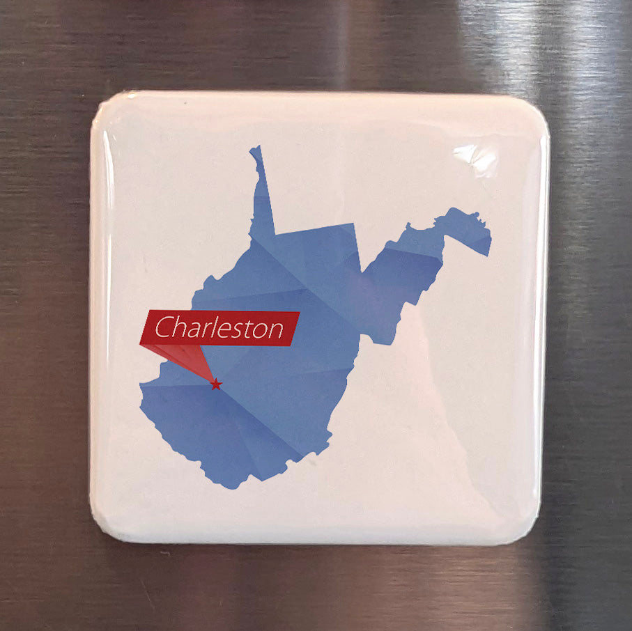 Charleston West Virginia Magnet | State Map | 2×2 | Made in Canada - PhiloPerse