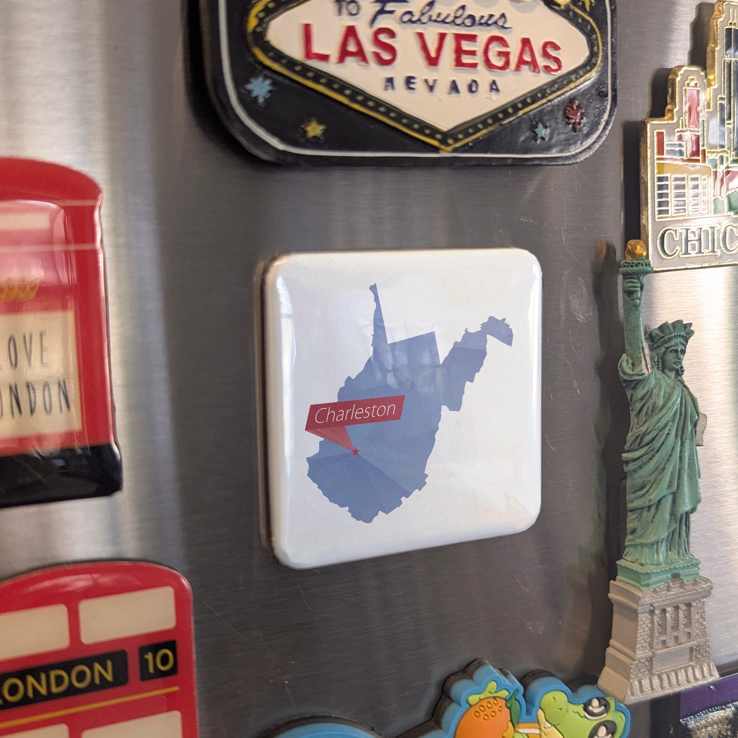 Charleston West Virginia Magnet | State Map | 2×2 | Made in Canada - PhiloPerse