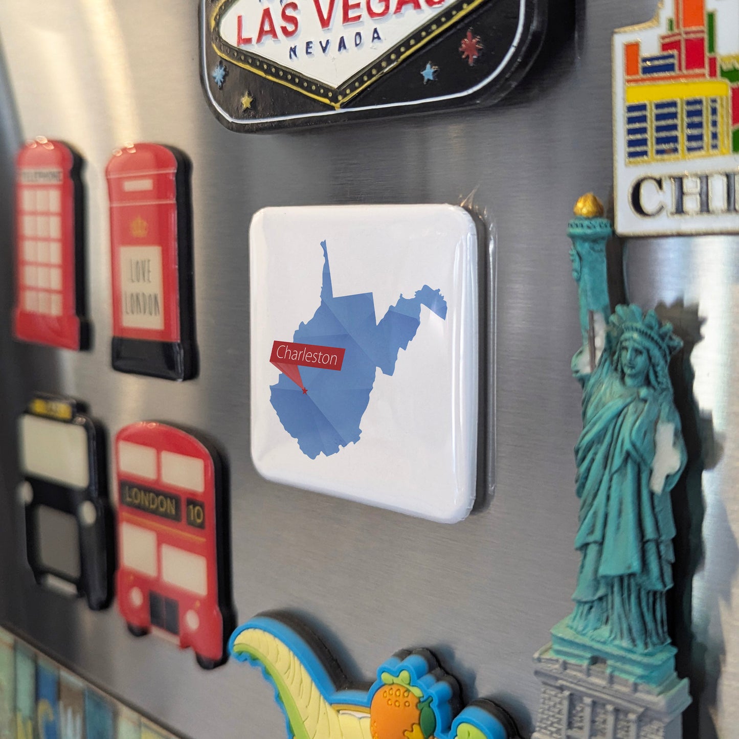 Charleston West Virginia Magnet | State Map | 2×2 | Made in Canada - PhiloPerse