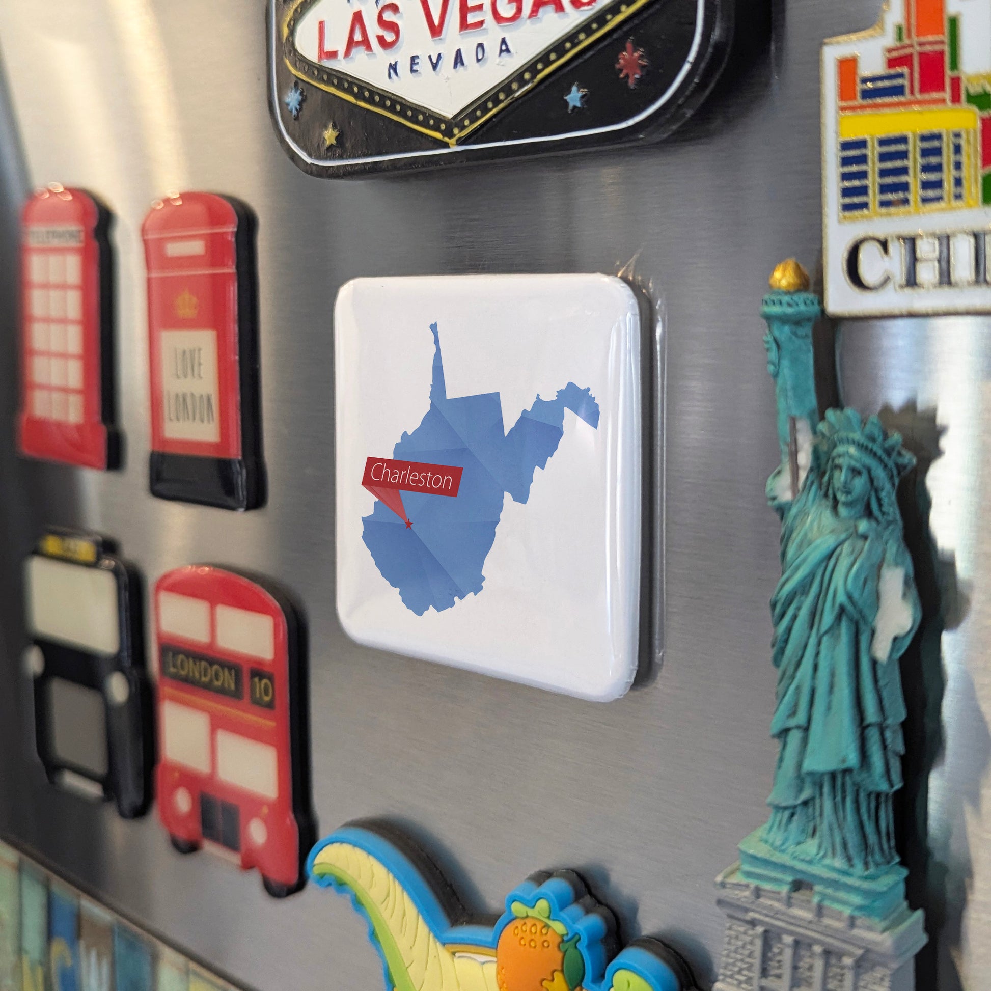 Charleston West Virginia Magnet | State Map | 2×2 | Made in Canada - PhiloPerse