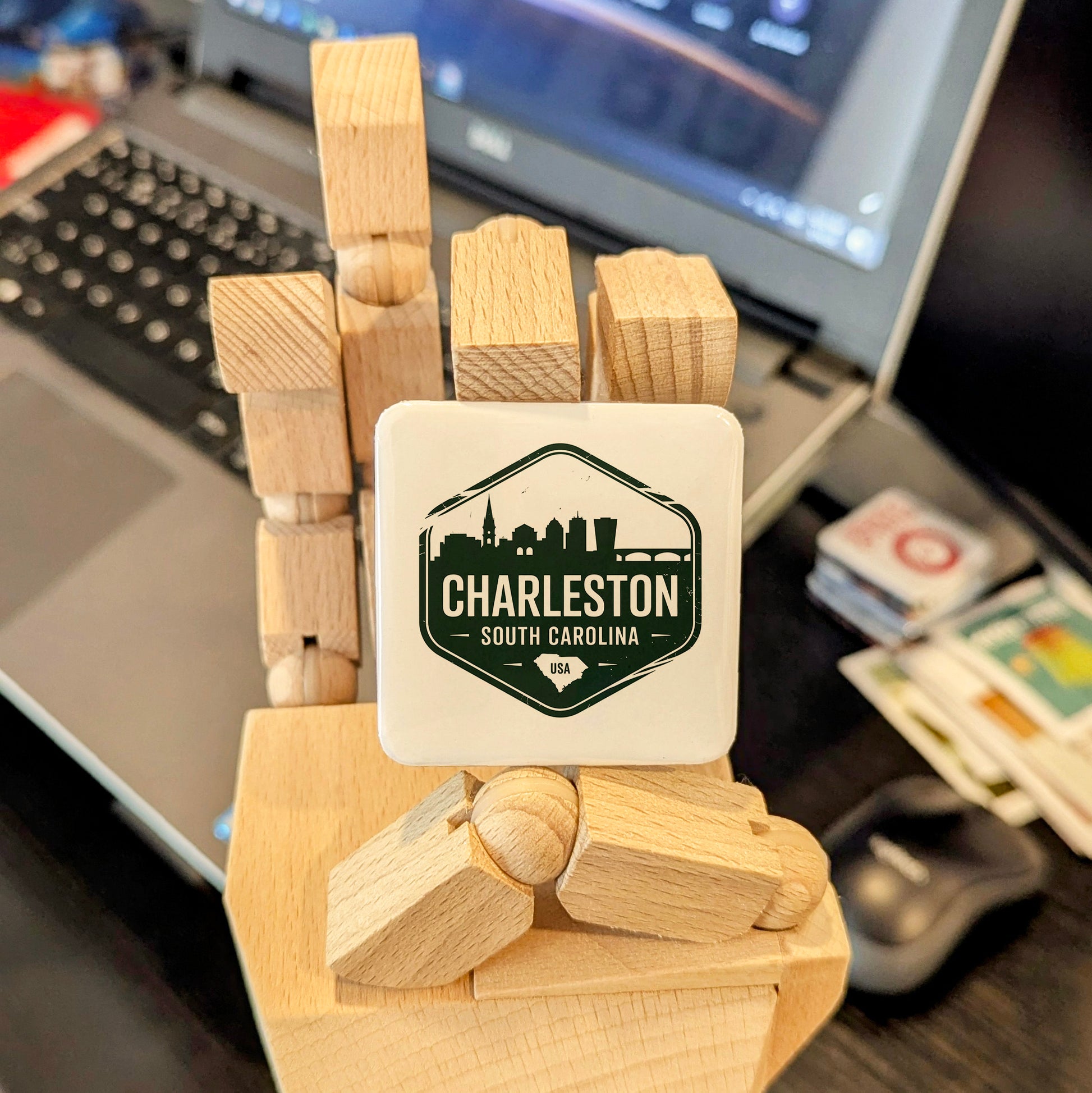 Charleston South Carolina Magnet | Skyline Badge | 2×2 | Made in Canada - PhiloPerse