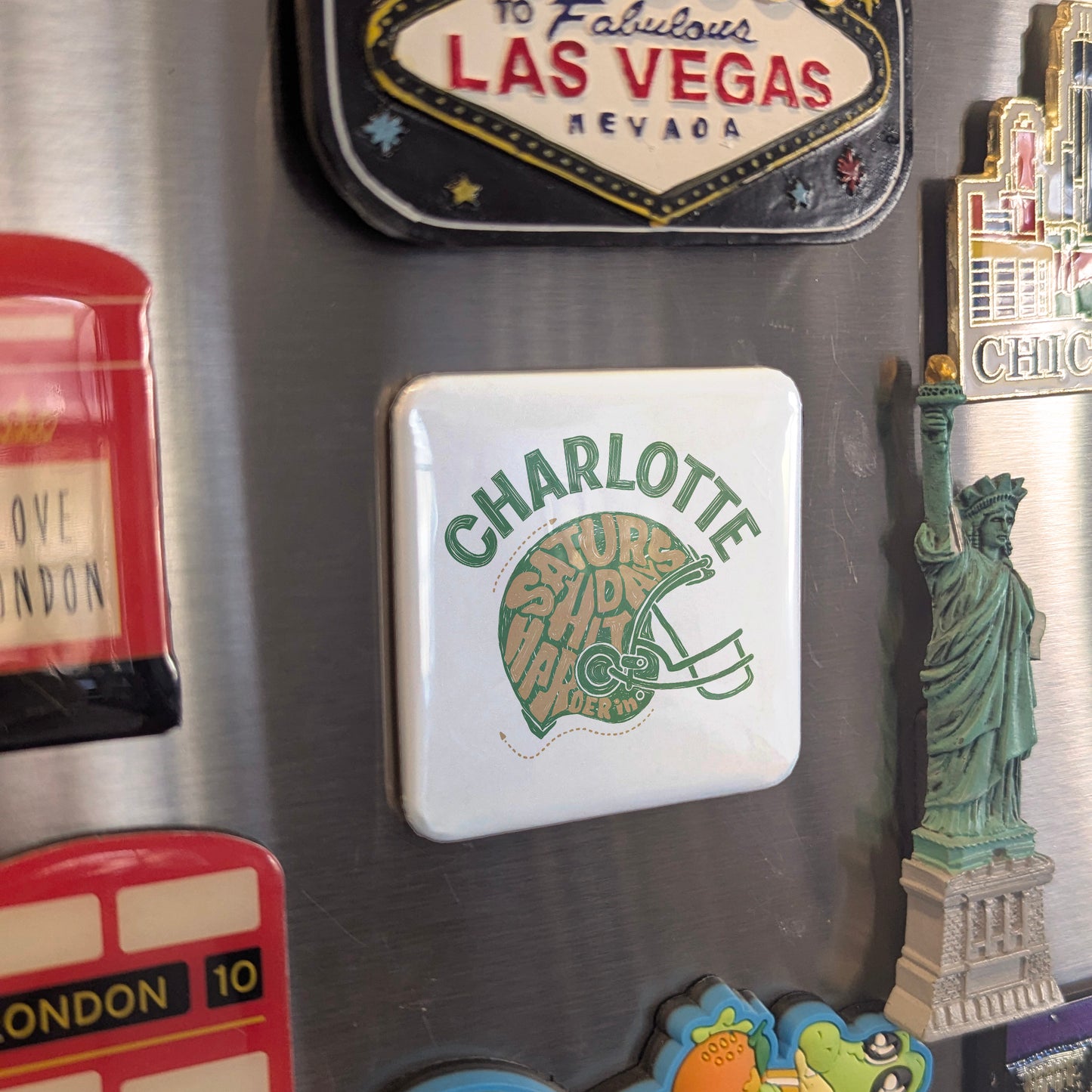 Charlotte North Carolina Magnet | Saturday Habit | 2×2 | Made in Canada - PhiloPerse