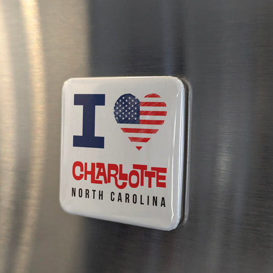 Charlotte North Carolina Magnet | I Love Charlotte | 2×2 | Made in Canada