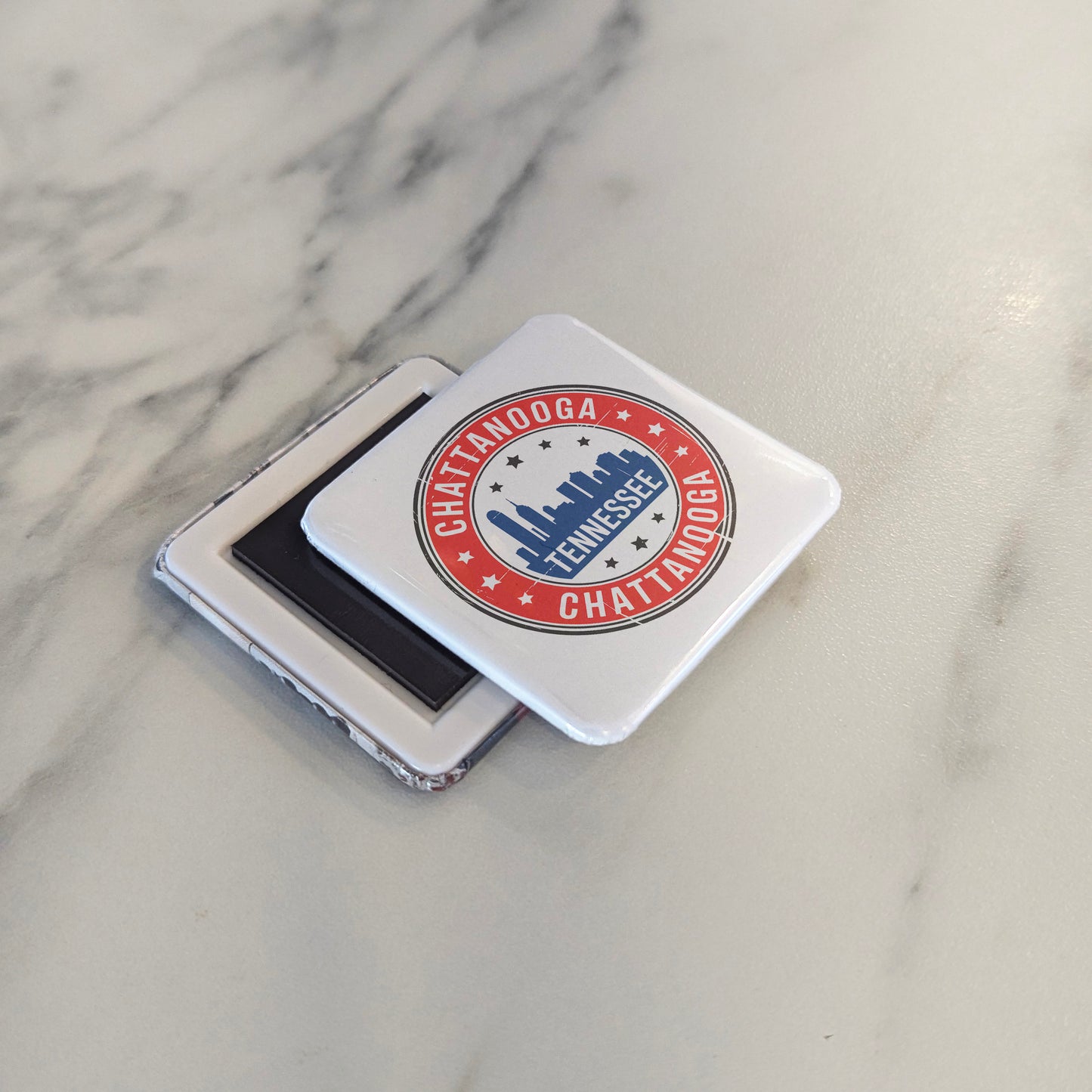 Chattanooga Tennessee Magnet | Patriotic Skyline Seal | 2×2 | Made in Canada - PhiloPerse
