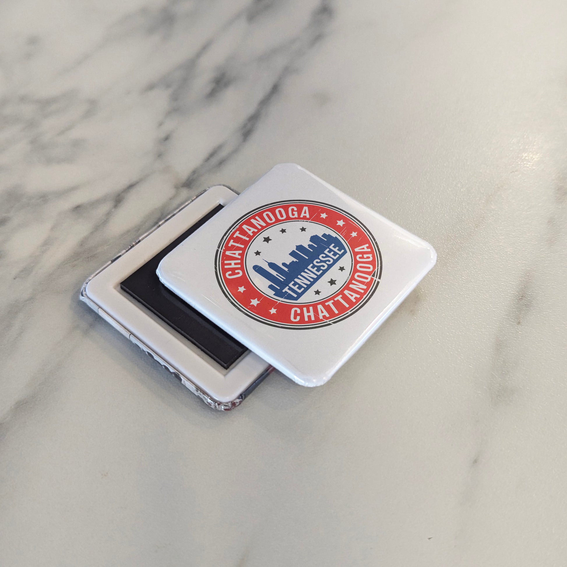 Chattanooga Tennessee Magnet | Patriotic Skyline Seal | 2×2 | Made in Canada - PhiloPerse