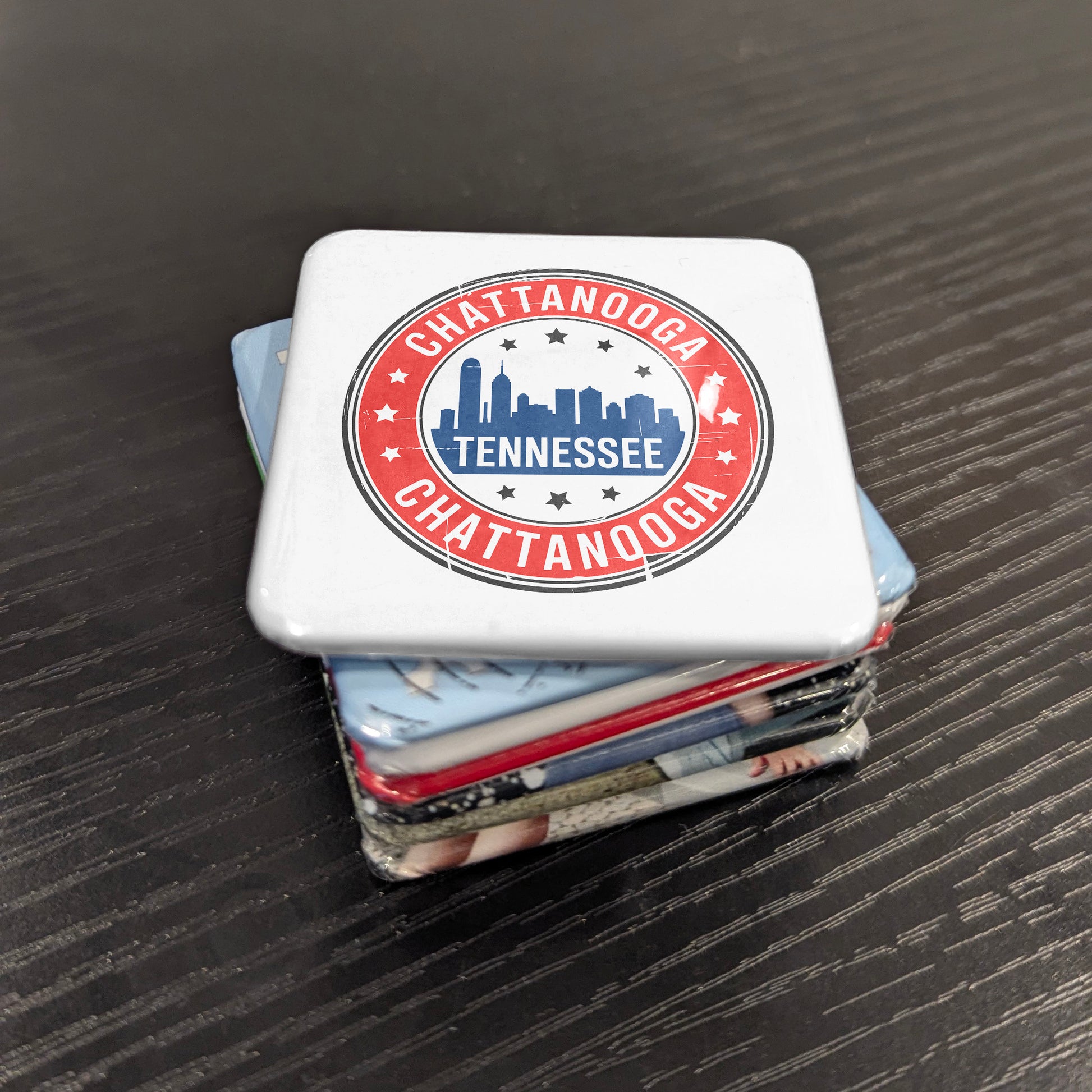 Chattanooga Tennessee Magnet | Patriotic Skyline Seal | 2×2 | Made in Canada - PhiloPerse