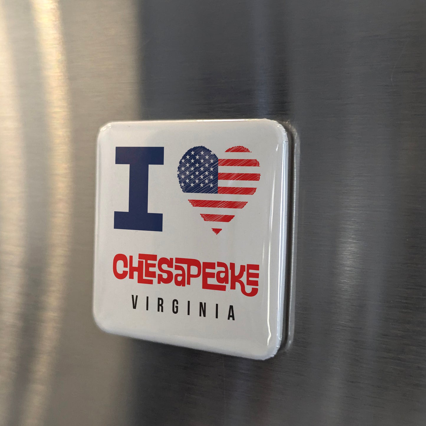 Chesapeake Virginia Magnet | I Love Chesapeake | 2×2 | Made in Canada - PhiloPerse