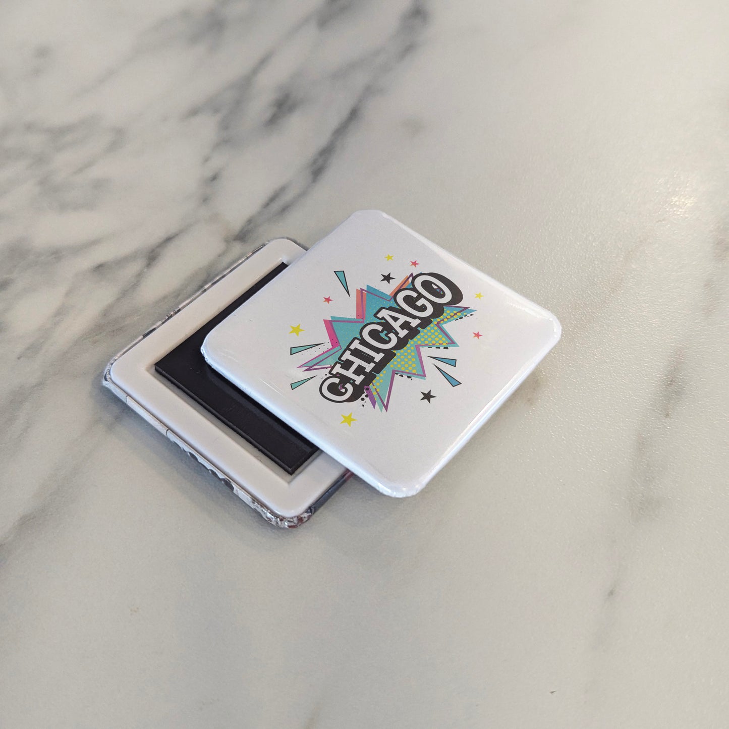 Chicago Illinois Magnet | Pop Art Explosion | 2×2 | Made in Canada - PhiloPerse